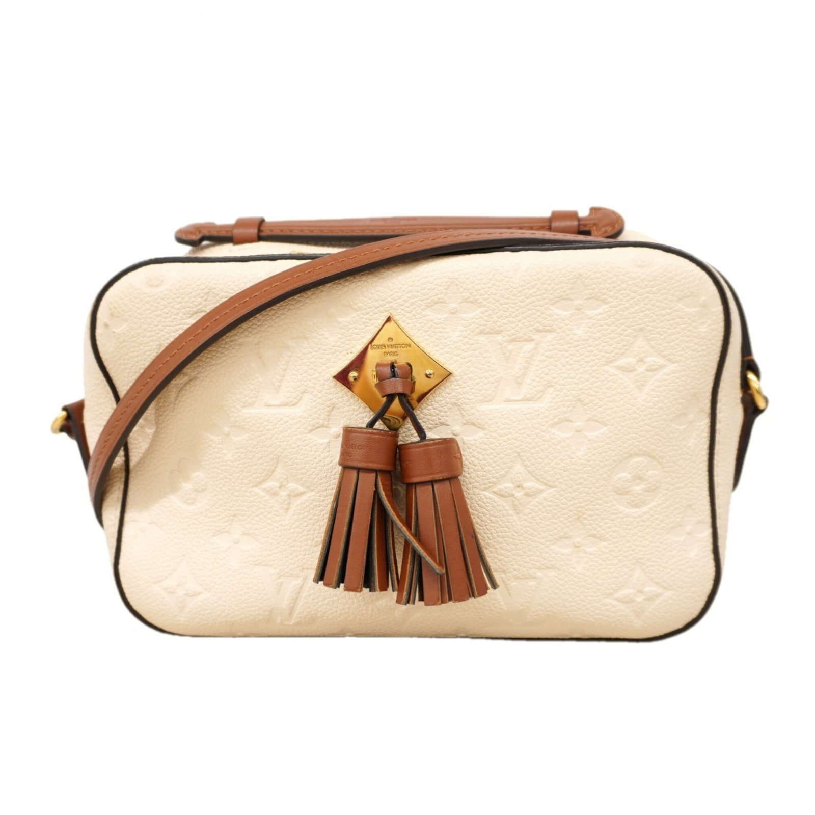 Shoulder Bag of Louis Vuitton: Shoulder Bag of Louis Vuitton Used Louis Vuitton shoulder bag in beige, with a classic design and signature monogram pattern. The bag has some traces of usage, including scratches and dirt, but