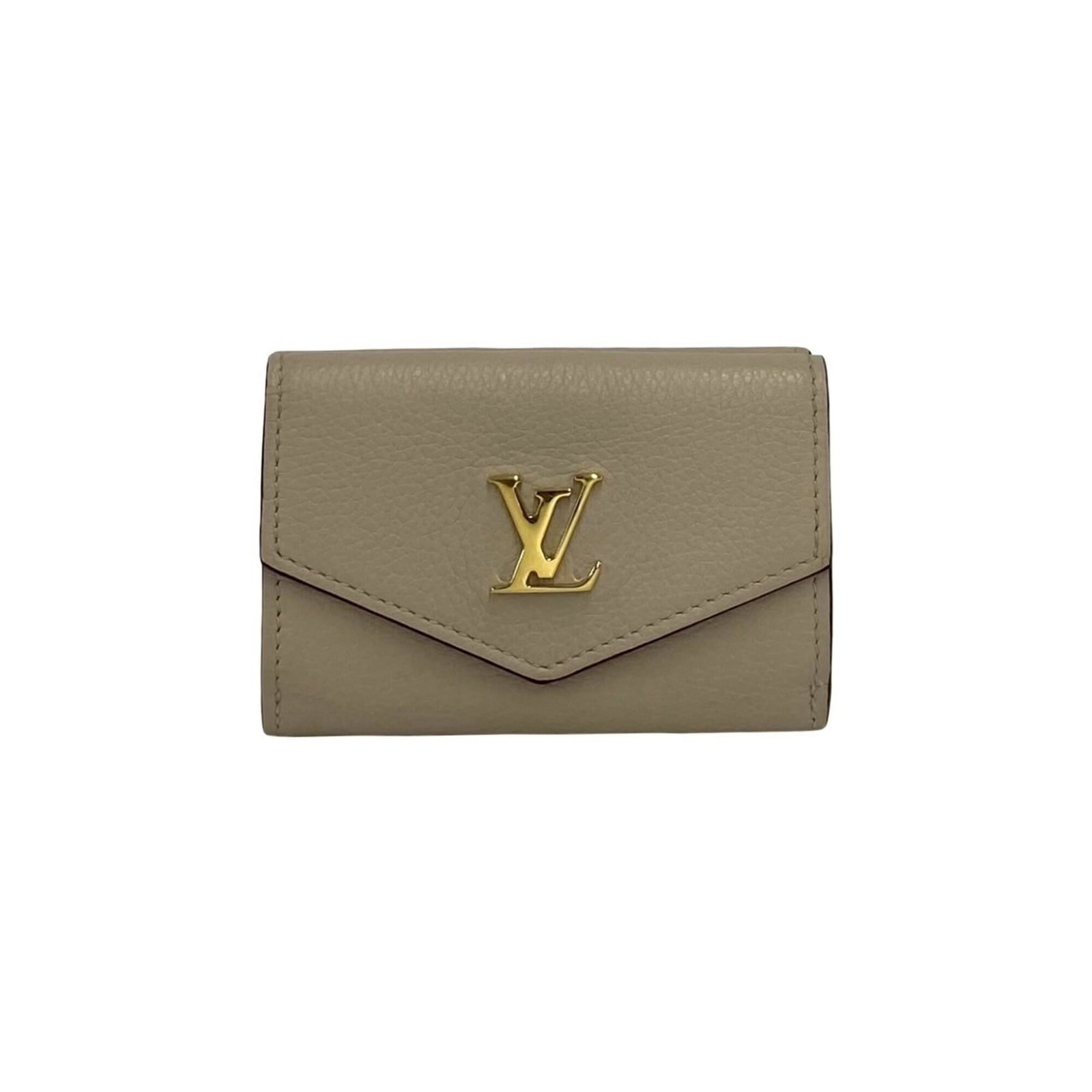 Louis Vuitton Wallet (Tri-Fold) Leather: Louis Vuitton Wallet (Tri-Fold) Leather Tri-fold leather wallet from Louis Vuitton, featuring classic design and timeless style. Made from high-quality beige and gray leather, this used wallet measure