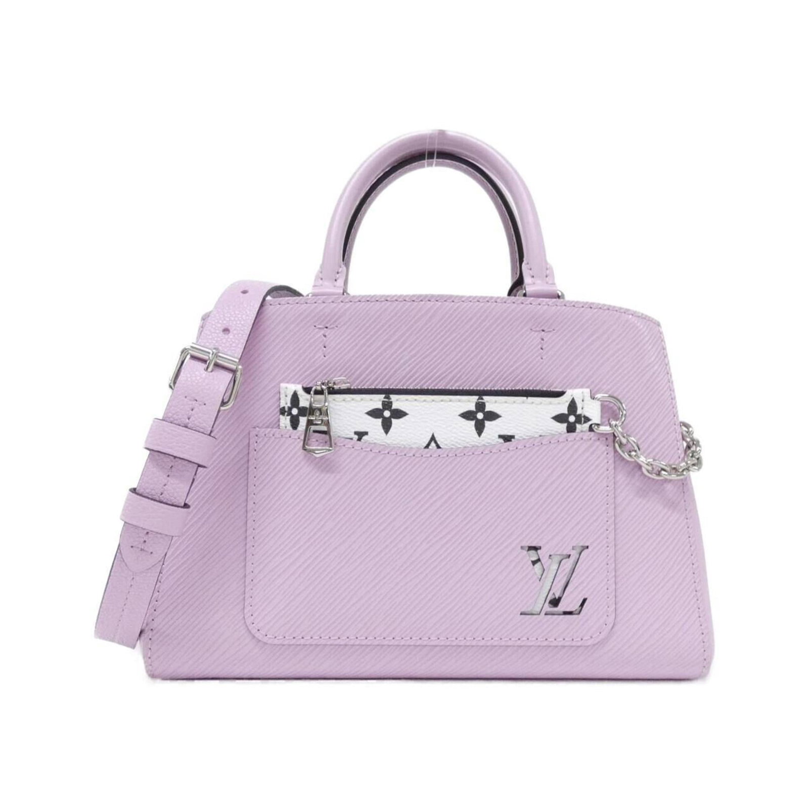 Handbag Leather Louis Vuitton: Handbag Leather Louis Vuitton Rose-colored Louis Vuitton handbag with silver hardware, featuring calf leather and a sturdy design. The bag measures 17cm x 25cm x 11cm and weighs 680g, making it a
