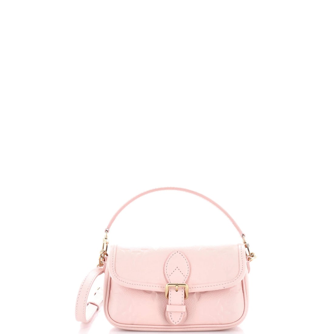 Louis Vuitton Diane NM Handbag Monogram Empreinte Giant Nano: Louis Vuitton Diane NM Handbag Monogram Empreinte Giant Nano The Louis Vuitton Diane NM Handbag Monogram Empreinte Giant Nano features a striking pink exterior with the iconic monogram Empreinte