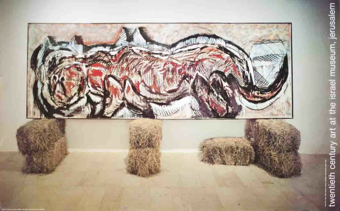 MARIO MERZ Tiger 24.25" x 38.5" Poster 1987 Contemporary Multicolor Red Purple (1 of 1)