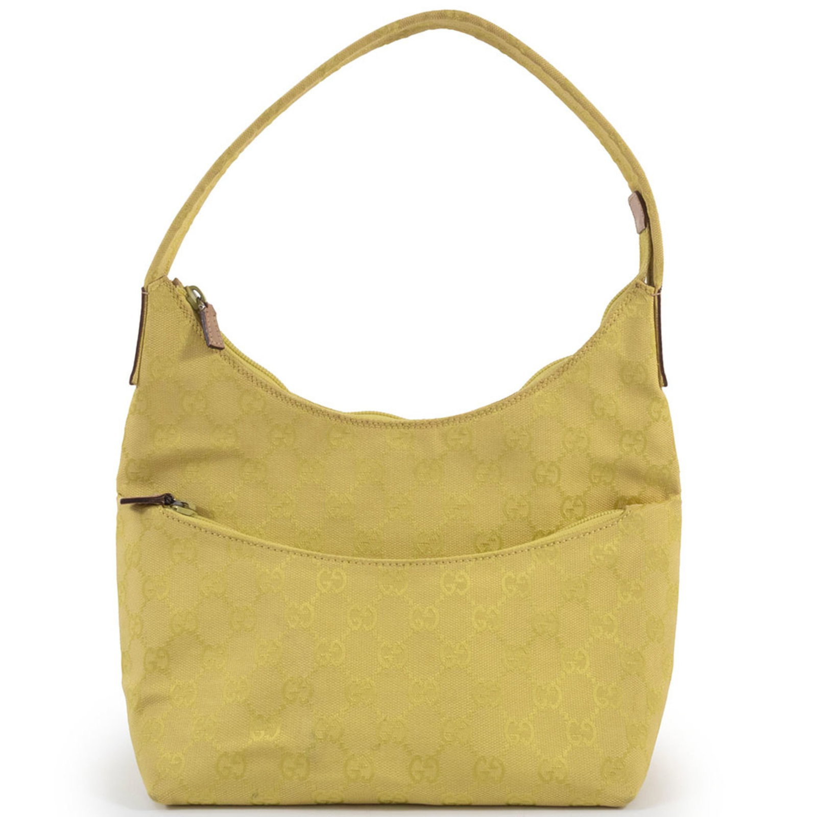 Gucci Shoulder Bag Gg Canvas: Gucci Shoulder Bag Gg Canvas Gucci Shoulder Bag in Gg Canvas features a vibrant yellow hue and sturdy zipper closure. With its compact size and adjustable handle, it's perfect for everyday use. The