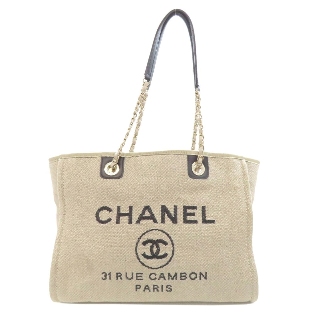 Chanel Deauville Goldhardware Tote Bag Canvas (1 of 20)