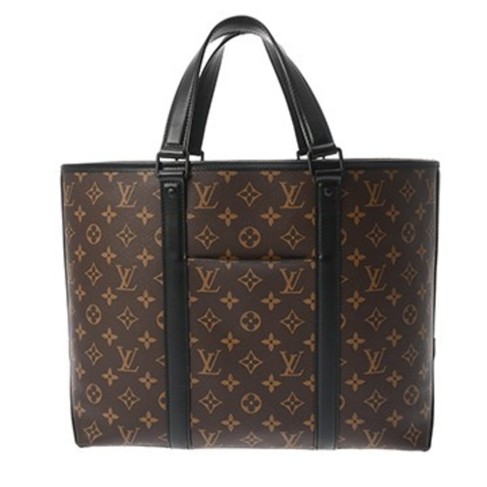 Monogram Louis Vuitton Pouch Tote Bag: Monogram Louis Vuitton Pouch Tote Bag Monogram Louis Vuitton Pouch Tote Bag in Brown and Noir. This used, very good condition bag features the iconic monogram pattern and has a sizeable 28.5cm x 35cm