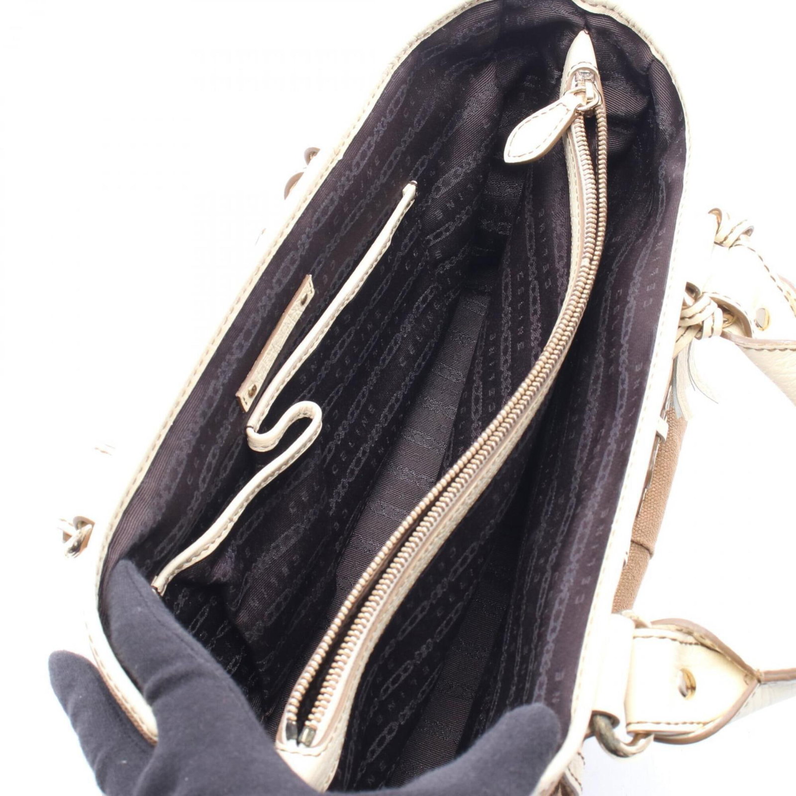 Canvas Leather Handbag Celine - 3
