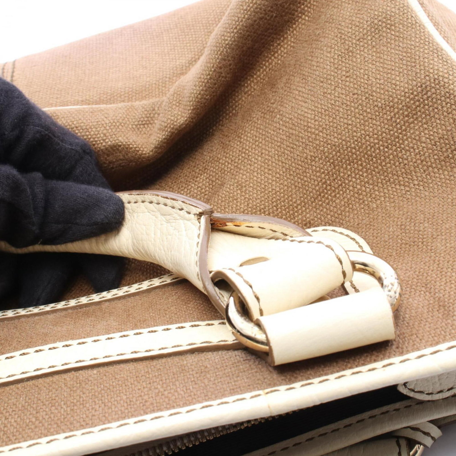 Canvas Leather Handbag Celine - 6