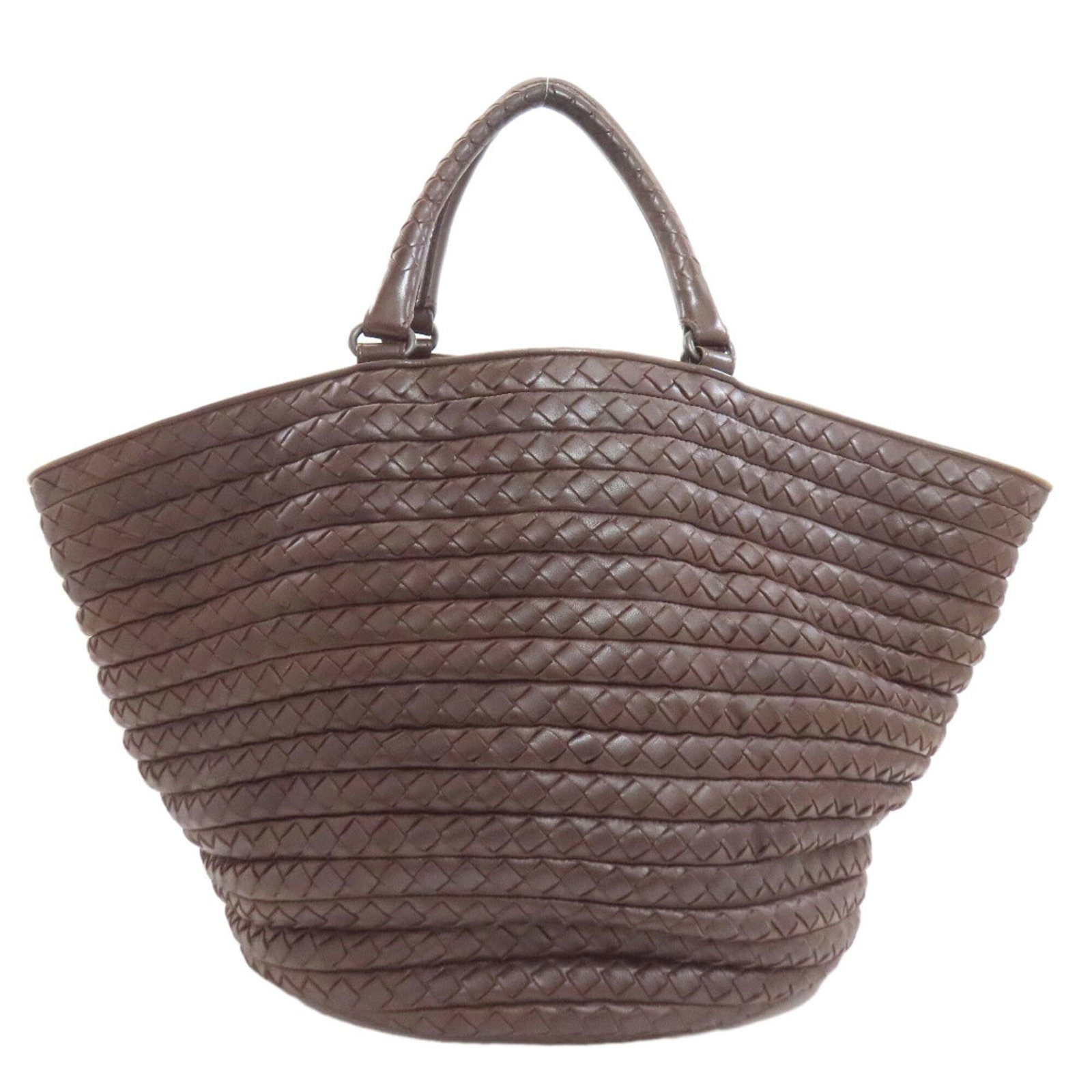 Bottega Veneta Handbag Leather: Bottega Veneta Handbag Leather Bottega Veneta Handbag Leather features high-quality calfskin leather in a rich brown color. The handbag measures 32cm x 54cm x 24cm and shows signs of usage, including 