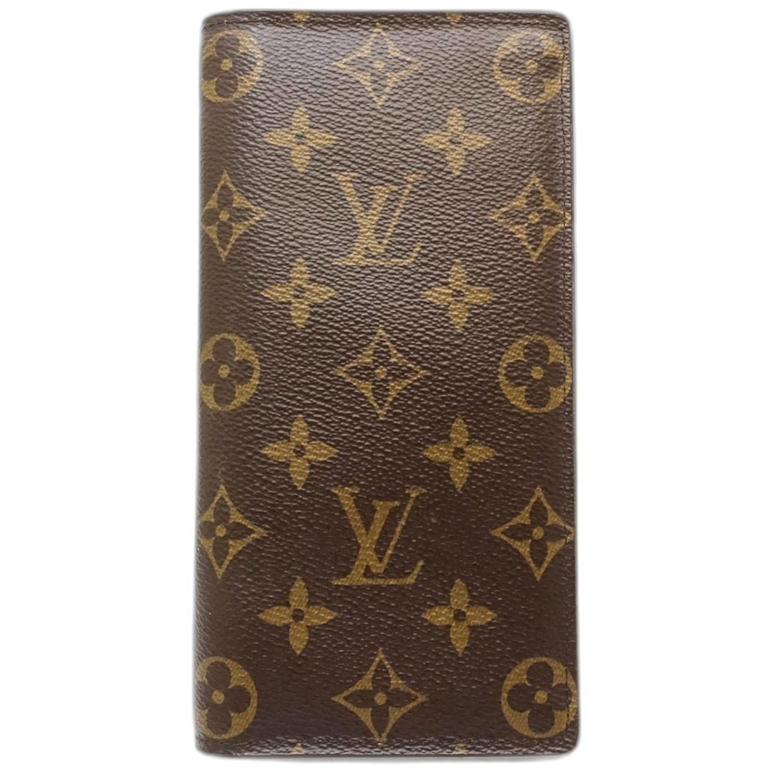 Louis Vuitton Monogram Bi fold Wallet: Louis Vuitton Monogram Bi fold Wallet The Louis Vuitton Monogram Bi-fold Wallet boasts the iconic brand's signature monogram pattern, available in rich brown. A few traces of usage are visible, with s