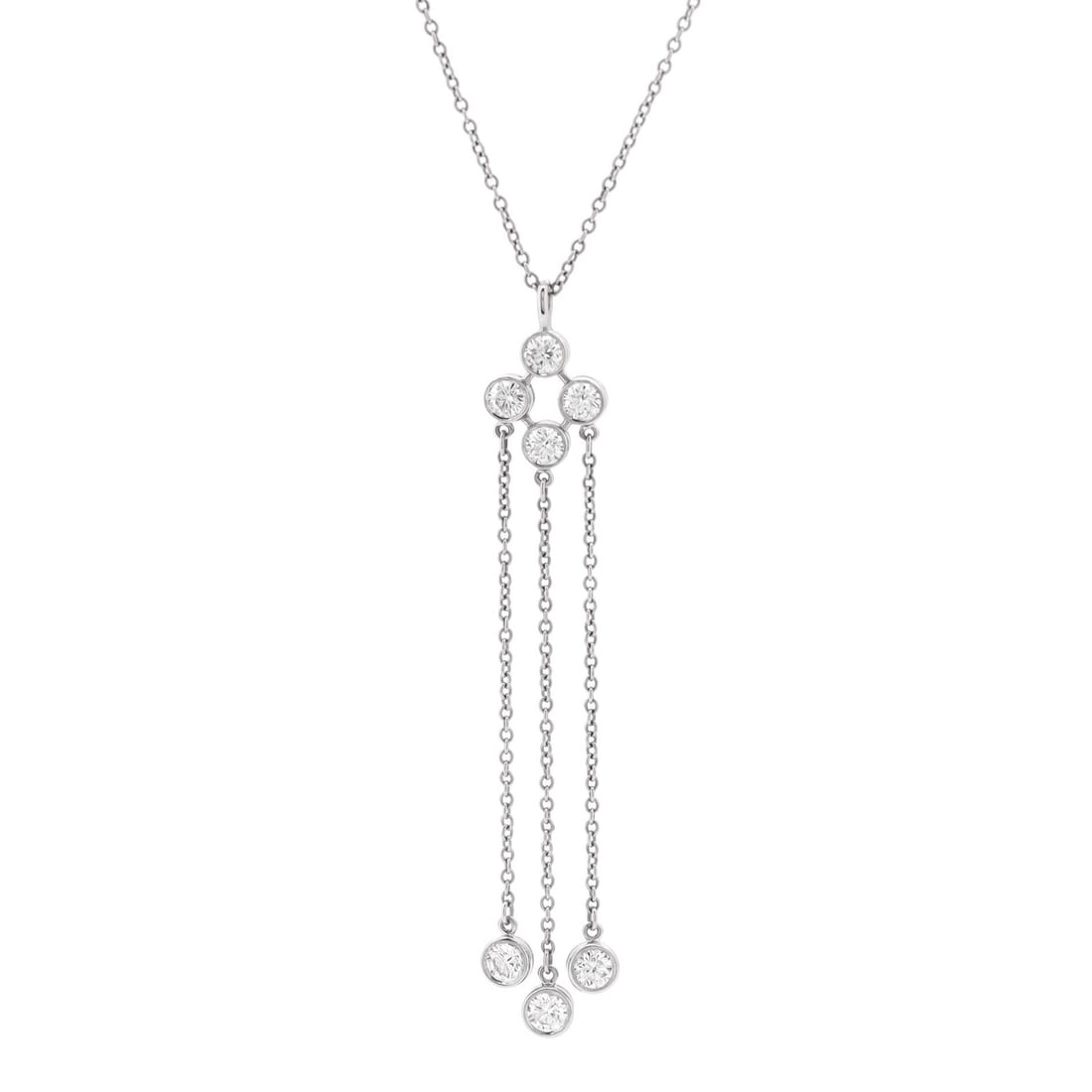 Tiffany & Co. Jazz Triple Drop Pendant Necklace Platinum and Diamonds (1 of 3)