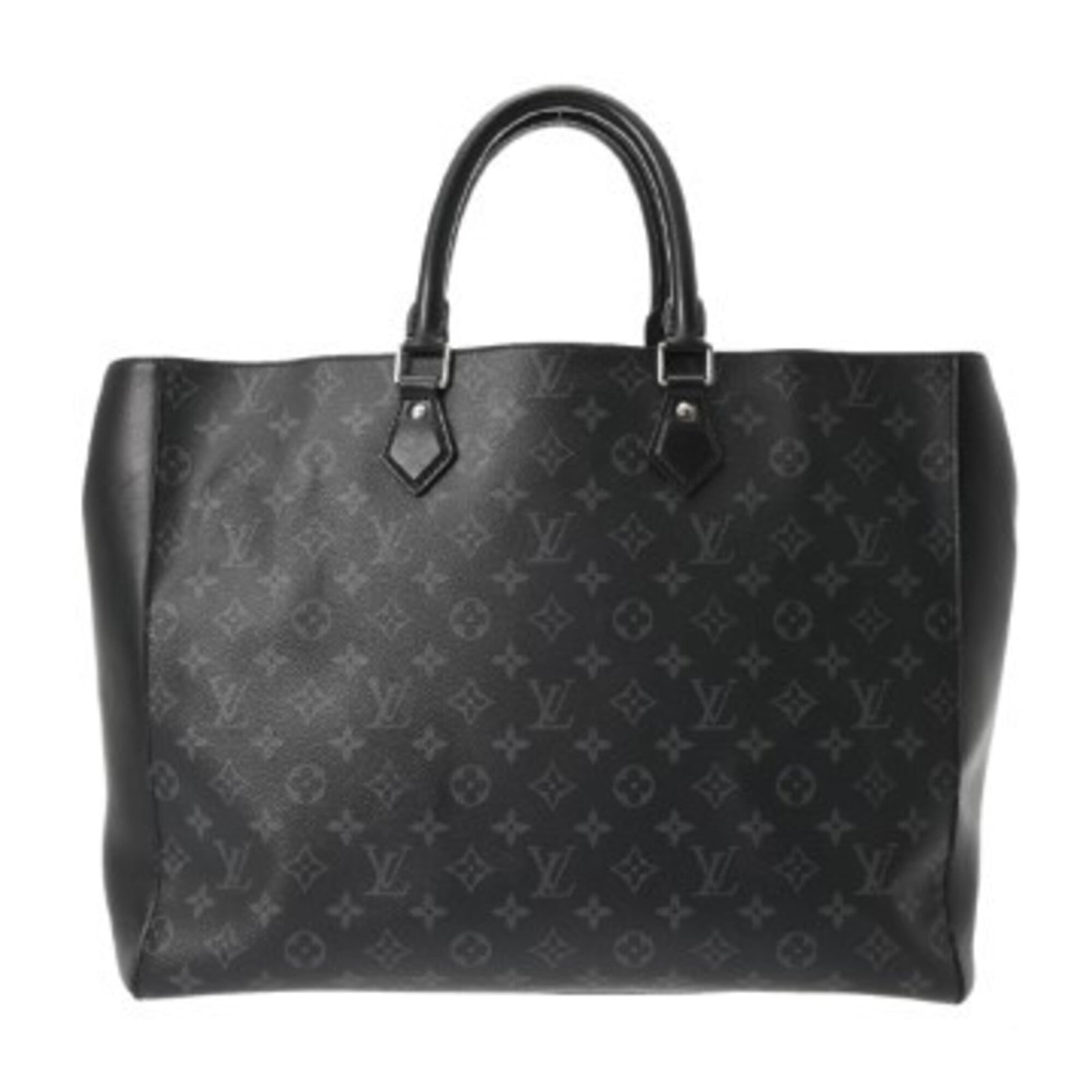 Monogram Louis Vuitton Tote Bag: Monogram Louis Vuitton Tote Bag Monogram Louis Vuitton Tote Bag in Black and Gray. This classic tote features the iconic monogram pattern and has been well-cared for, with only minor signs of wear vis