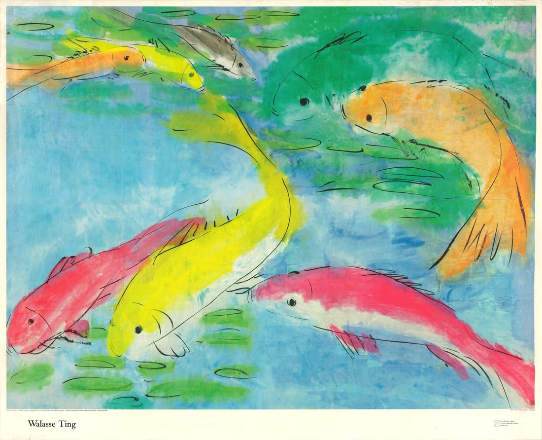 Contemporary 1982 Fishes Poster 44.5" x 54.25" 8: Contemporary 1982 Fishes Poster 44.5" x 54.25" 8 Item Specifics: Artist: Walasse Ting Brand: Ting Walasse Exact Year: 1982 Height: 44.5 Item Height: 44.5 Type: Offset Lithograph Year Of Production: