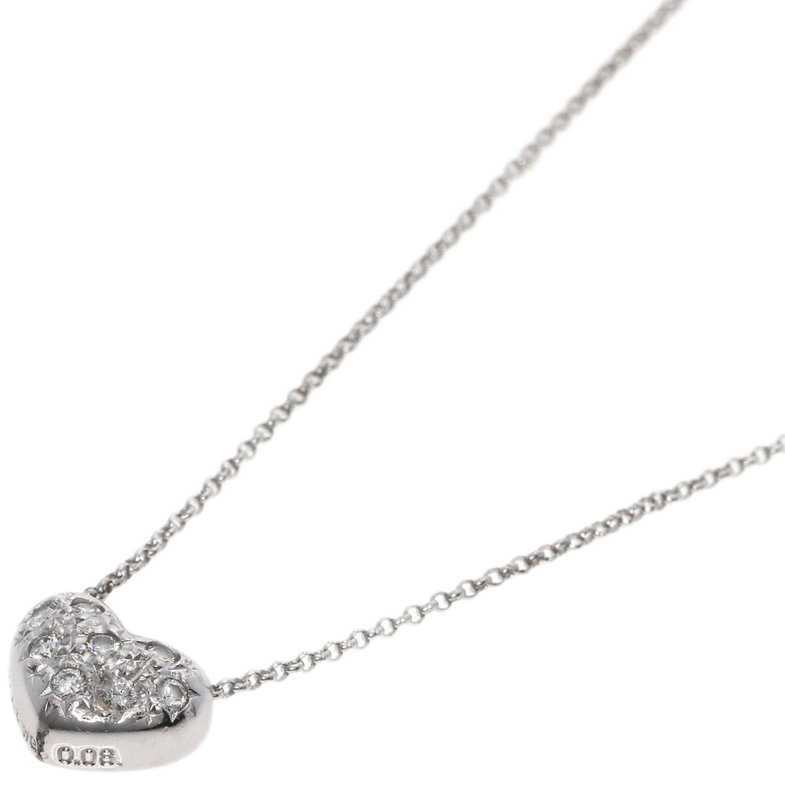 Tasaki Heart Diamond Necklace K18 White Gold: Tasaki Heart Diamond Necklace K18 White Gold Tasaki Heart Diamond Necklace K18 White Gold boasts a striking design featuring a D color diamond with a total carat weight of 0.08ct, set in K18 white
