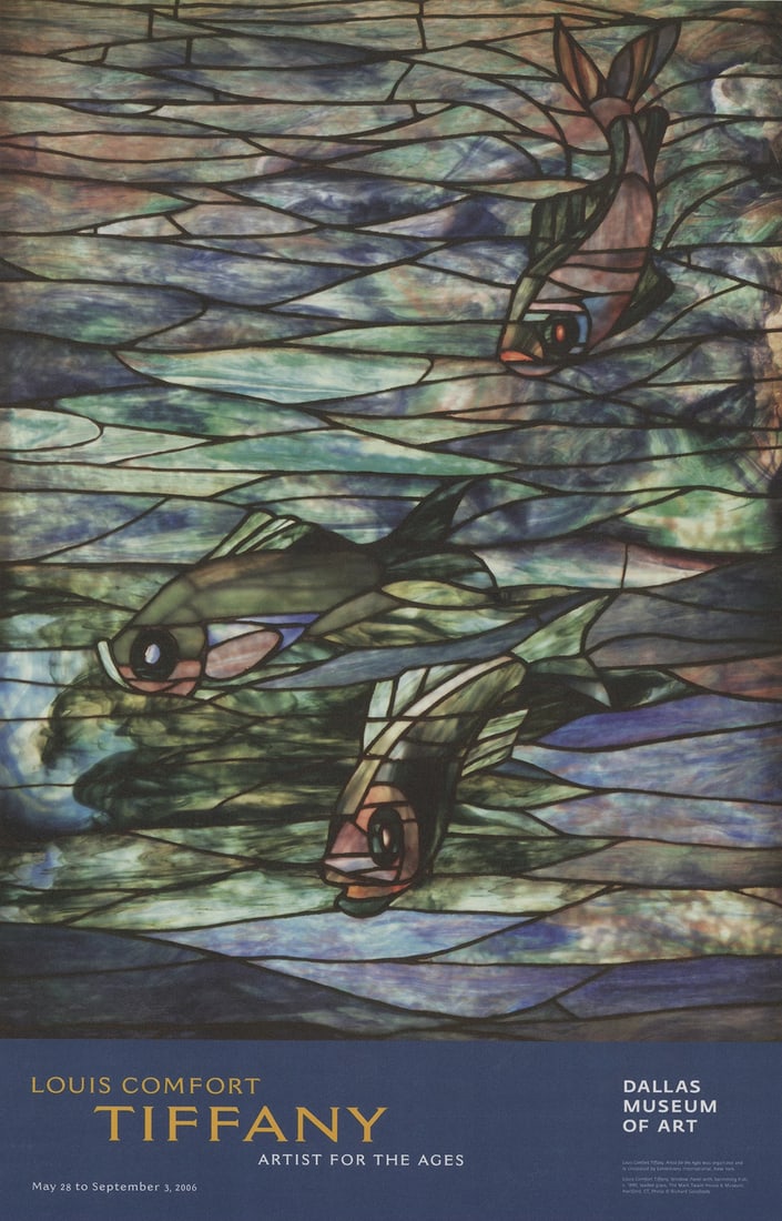 LOUIS COMFORT TIFFANYLOUIS COMFORT Window Panel with Swimming Fish 28" x 18" Pos: LOUIS COMFORT TIFFANYLOUIS COMFORT Window Panel with Swimming Fish 28" x 18" Pos Item Specifics: Artist: Louis Comfort TiffanyLouis Comfort Brand: TiffanyLouis Comfort Louis Comfort Country/Region Of 