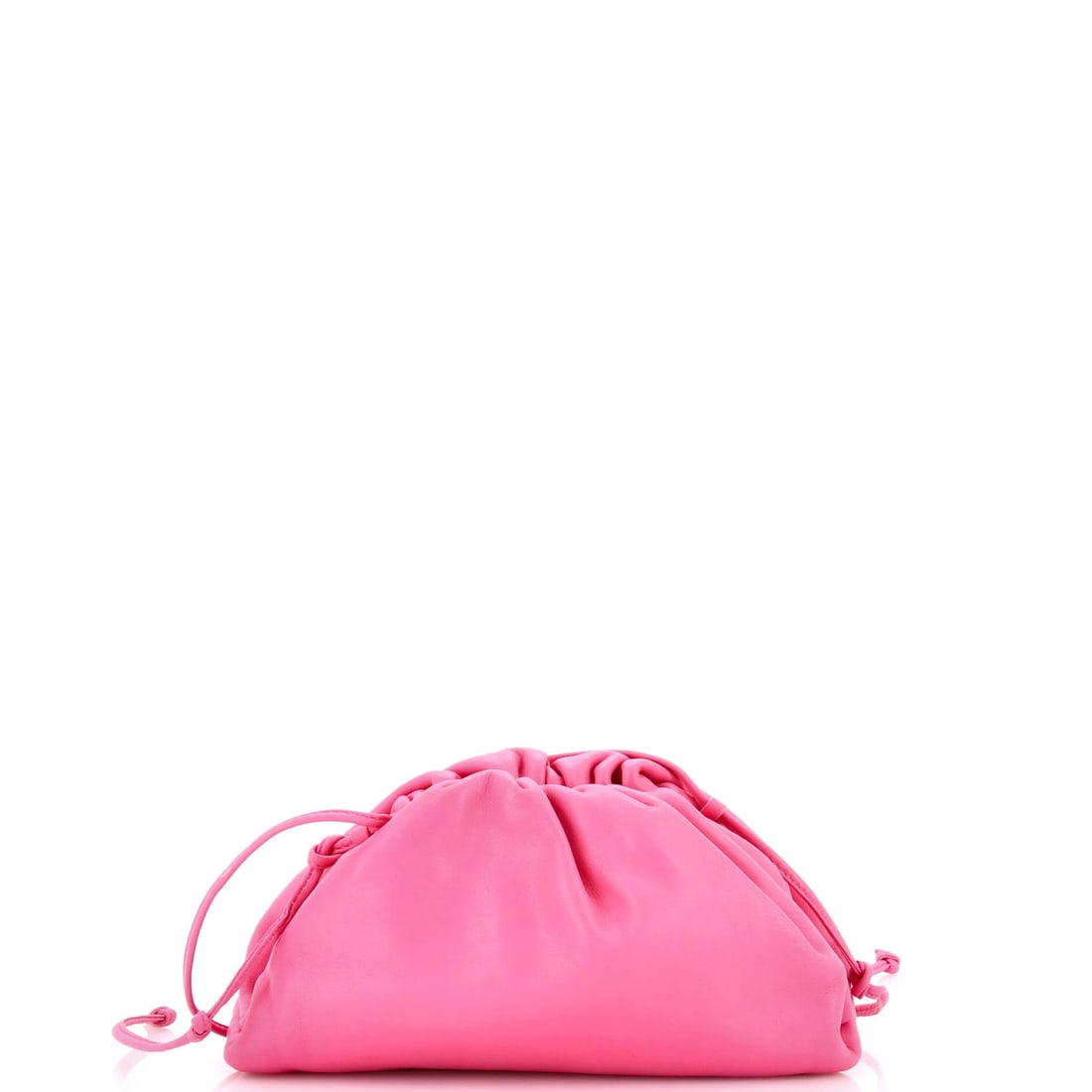 Pouch leather mini from Bottega Veneta: Pouch leather mini from Bottega Veneta Pink Bottega Veneta Pouch Leather Mini cross body bag with silver hardware, featuring minor scuffs and creases on exterior leather and interior leather. The bag