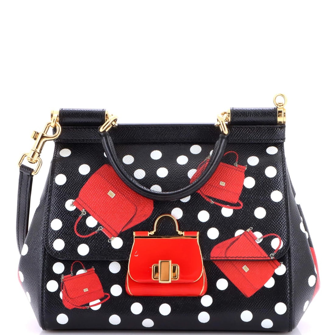 Dolce & Gabbana Miss Sicily Bag Printed Leather with Miss Sicily Bag Silhouette (1 of 6)