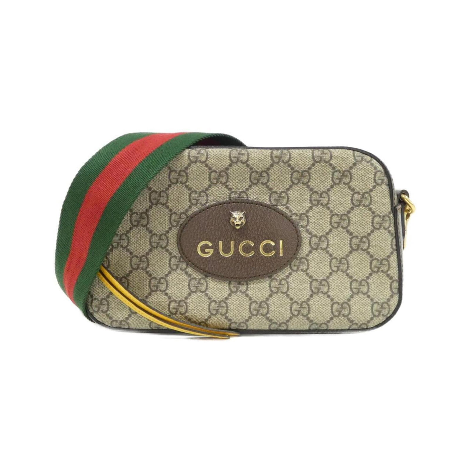 Gucci Shoulder Bag Gg Supreme Canvas Leather: Gucci Shoulder Bag Gg Supreme Canvas Leather Gucci's Gg Supreme Canvas Leather shoulder bag boasts a timeless design with a rich beige and brown color palette. Made from high-quality canvas and