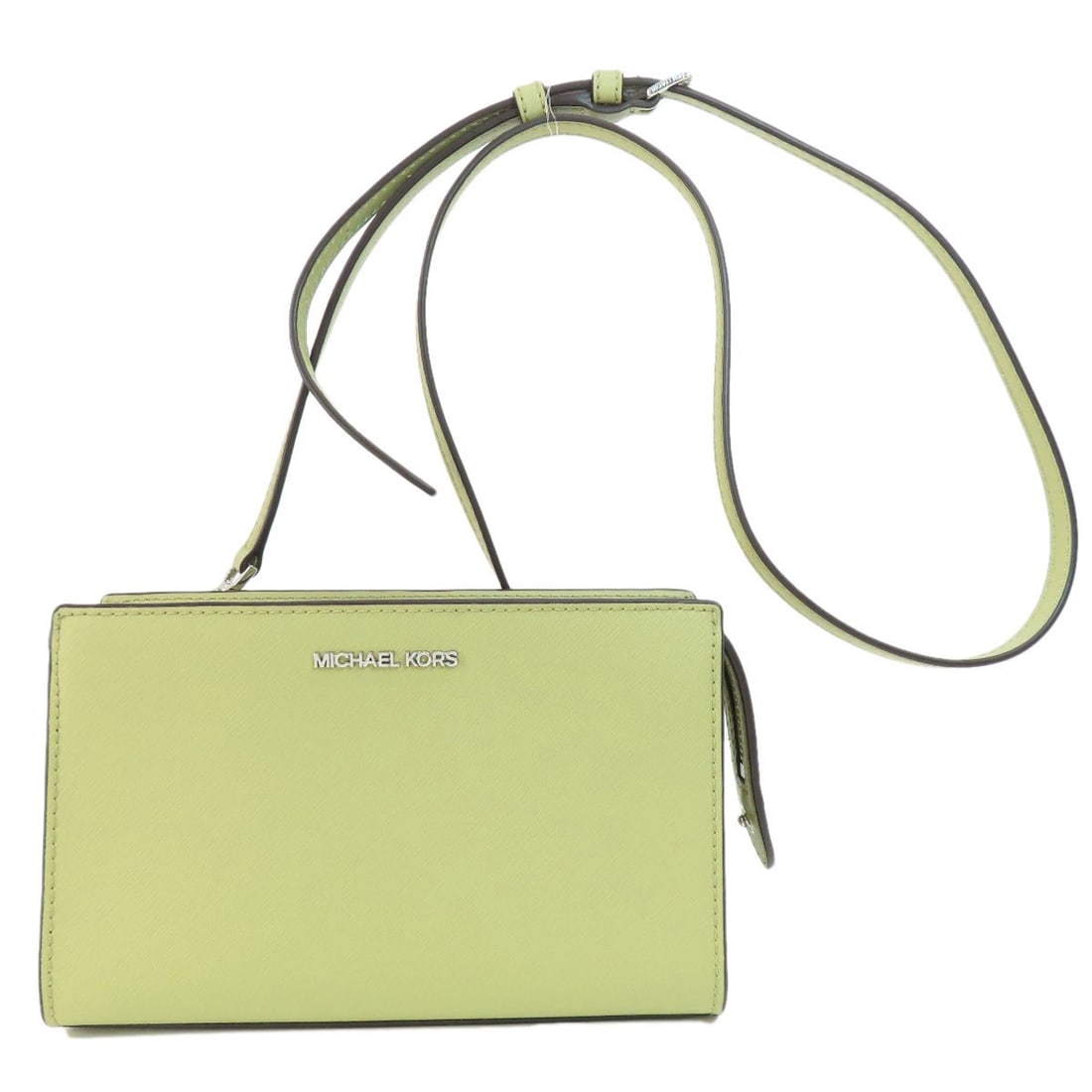 Logo Long PVC Bag Hardware Kors Michael: Logo Long PVC Bag Hardware Kors Michael Green Michael Kors Logo Long PVC Shoulder Bag. This shoulder bag features a bold green exterior made from durable PVC material, with a prominent logo marking