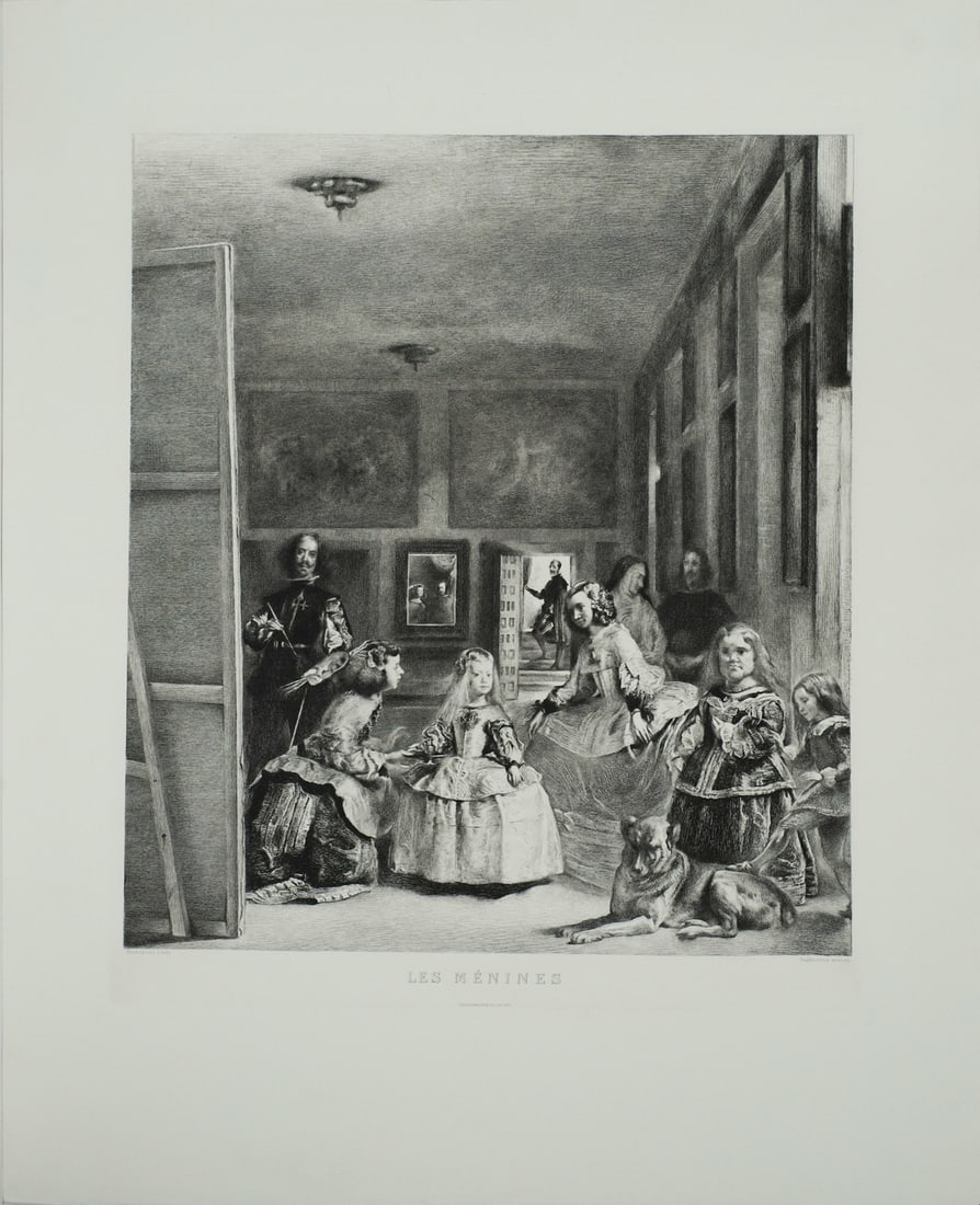 DIEGO VELAZQUEZ Les Menines 35.5" x 29" Etching 1975 Renaissance Gray Painter (1 of 1)