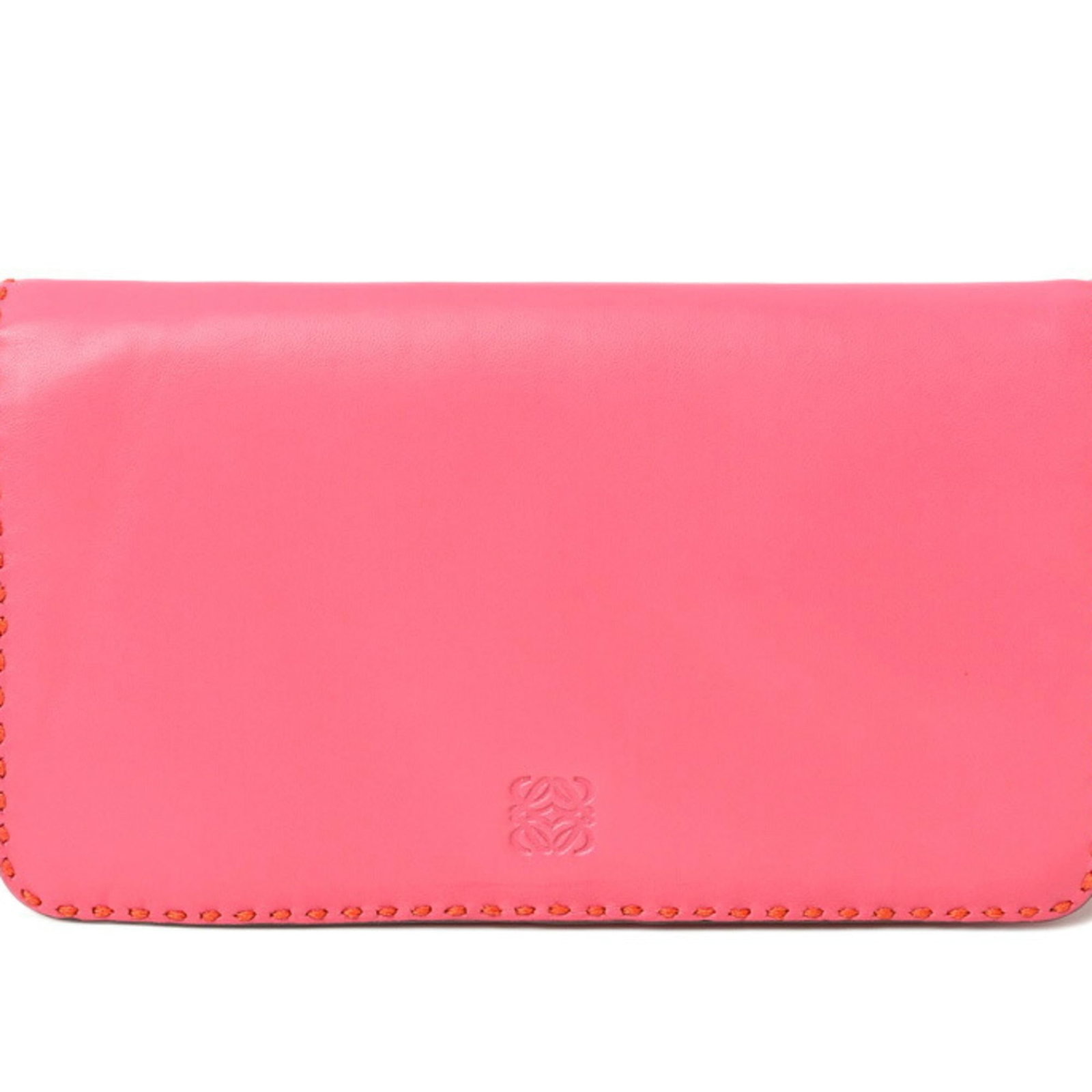 Clutch Bag Pouch Leather Loewe: Clutch Bag Pouch Leather Loewe Pink Lamb Leather Clutch Bag Pouch from Loewe, featuring high-quality leather construction and a compact design. This stylish pouch measures 13.5cm x 24cm x 3.5cm and is