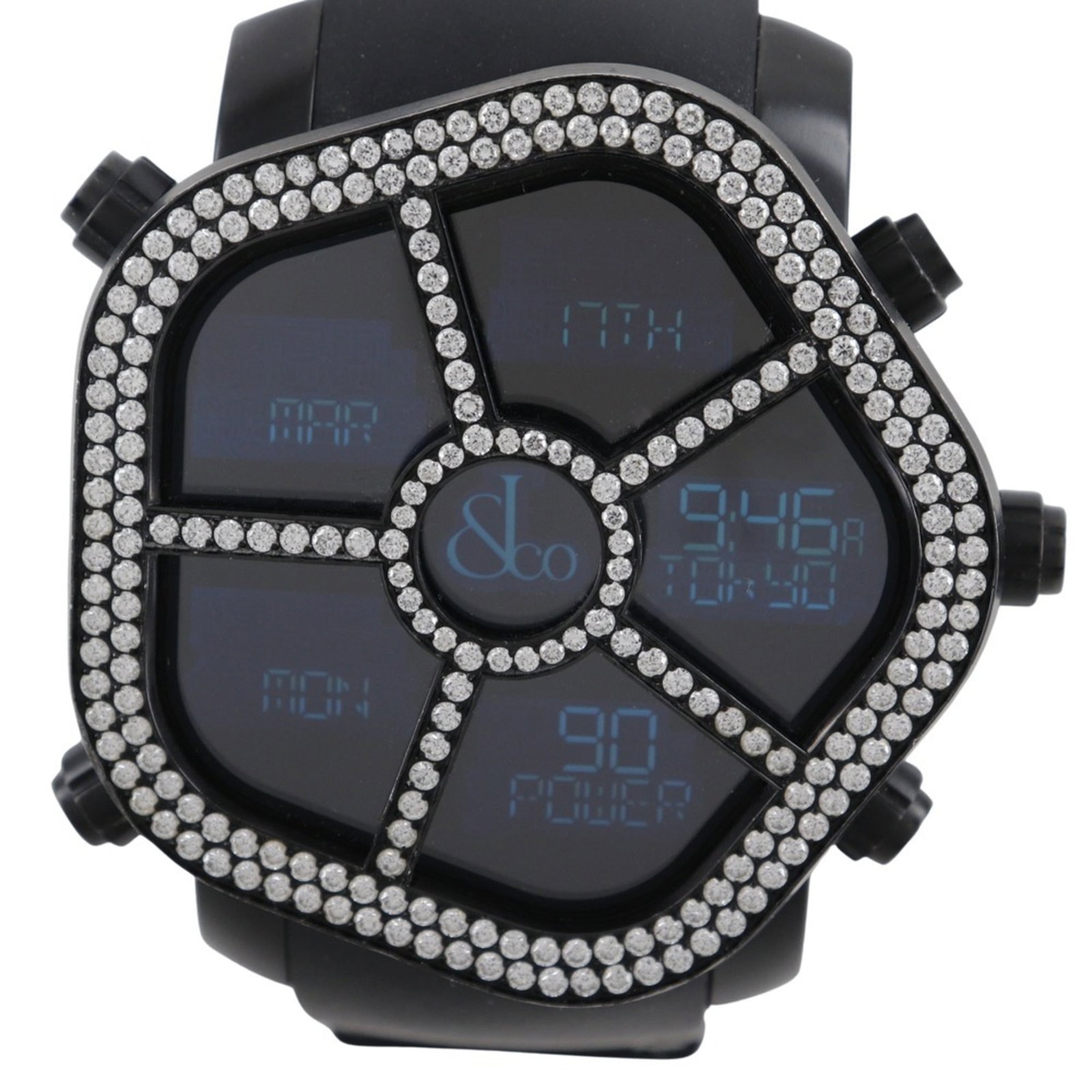 Jacob & Co. Wristwatch: Jacob & Co. Wristwatch Stainless Steel case and rubber band provide a durable and comfortable fit, while the black digital dial adds a touch of sophistication to this Jacob & Co. wristwatch. With its