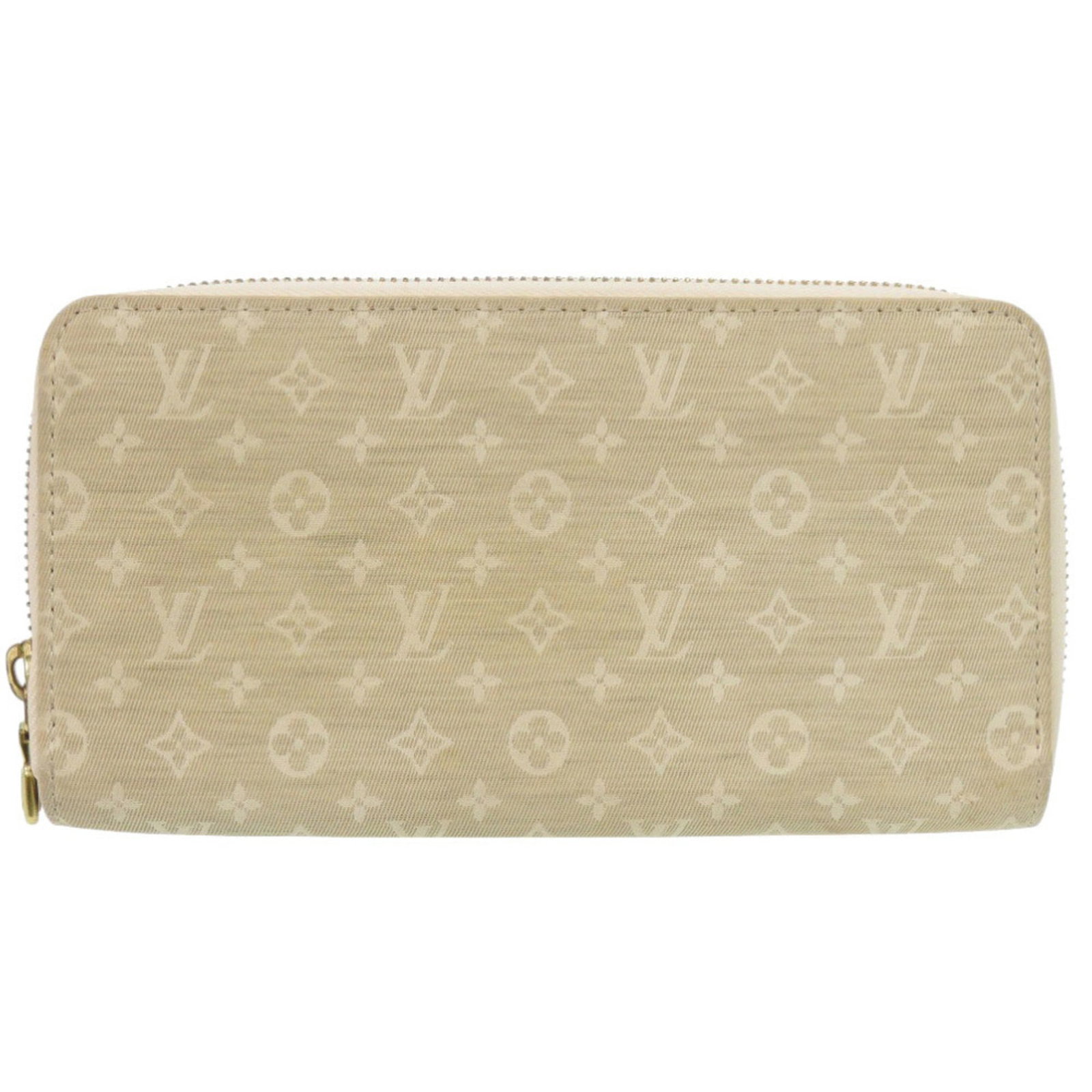 Long Wallet Bi Fold Monogram Mini Lin: Long Wallet Bi Fold Monogram Mini Lin Monogram Mini Lin wallet in beige, featuring the iconic Louis Vuitton design. This long bi-fold wallet has a compact size and a classic style that suits everyday