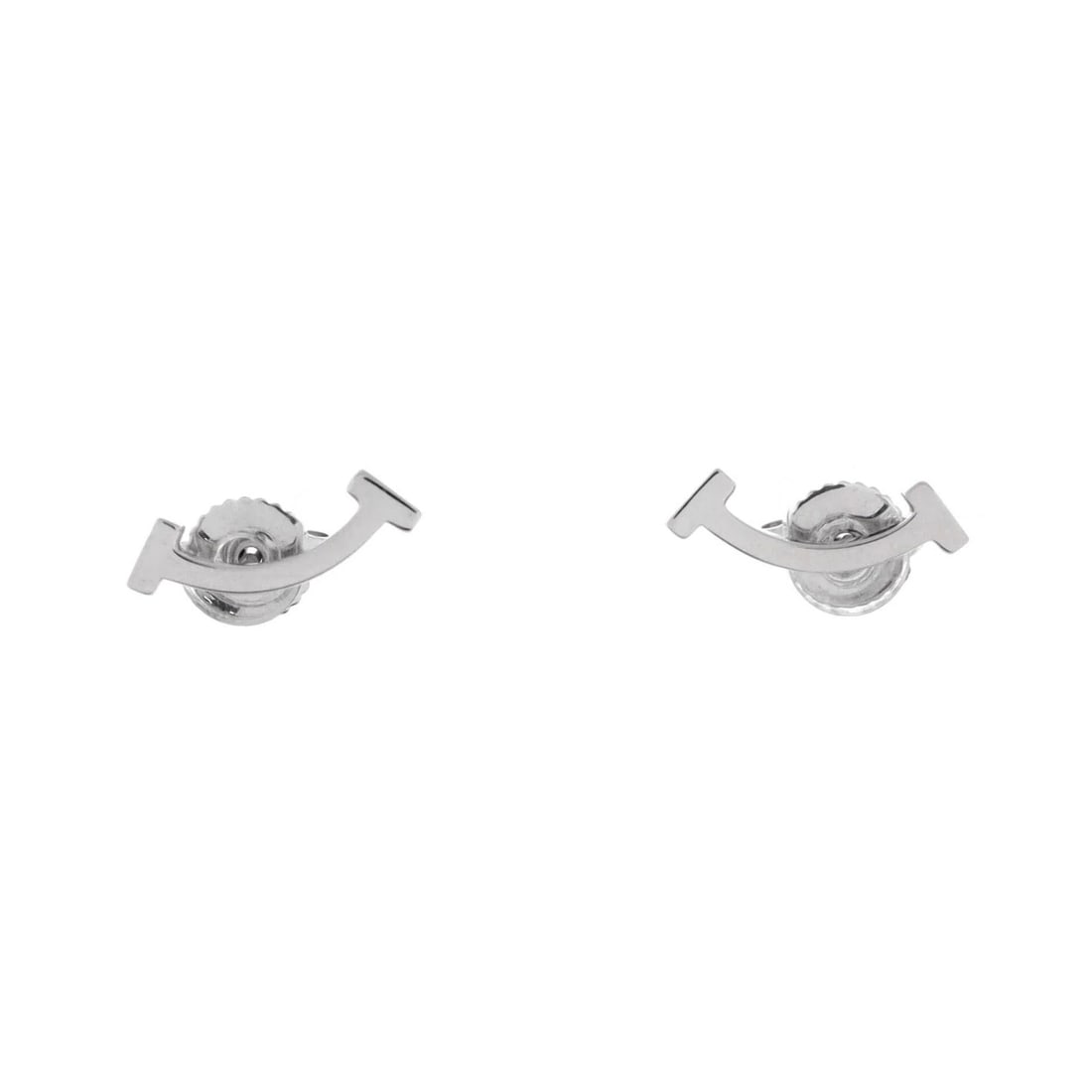 Tiffany & Co. T Smile Stud Earrings 18K White Gold (1 of 3)