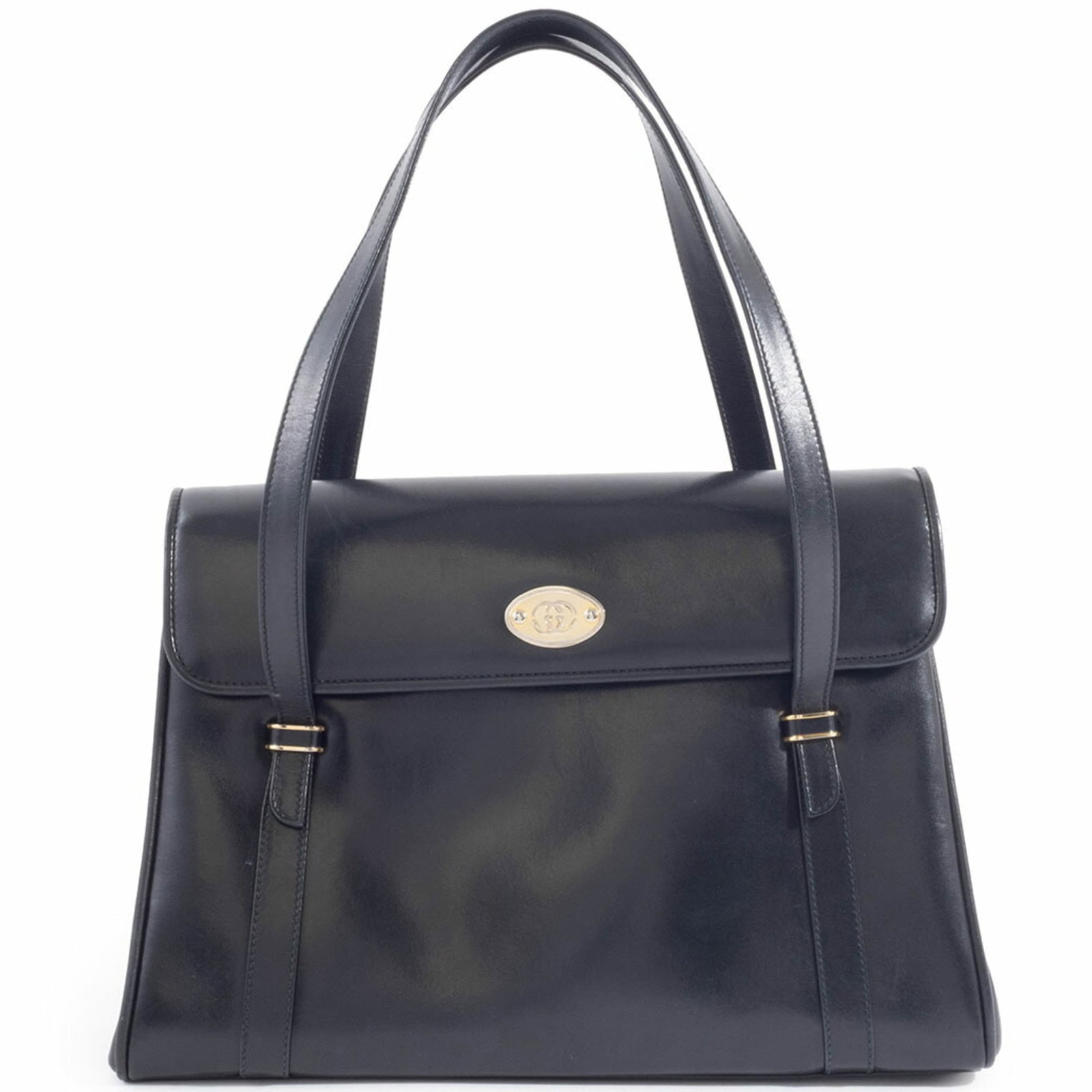 Gucci Leather Tote Bag: Gucci Leather Tote Bag Black Gucci Leather Tote Bag with Traces of Usage. Measuring 21cm x 30cm x 9cm, this shoulder bag features a classic design and premium leather material. With its signature