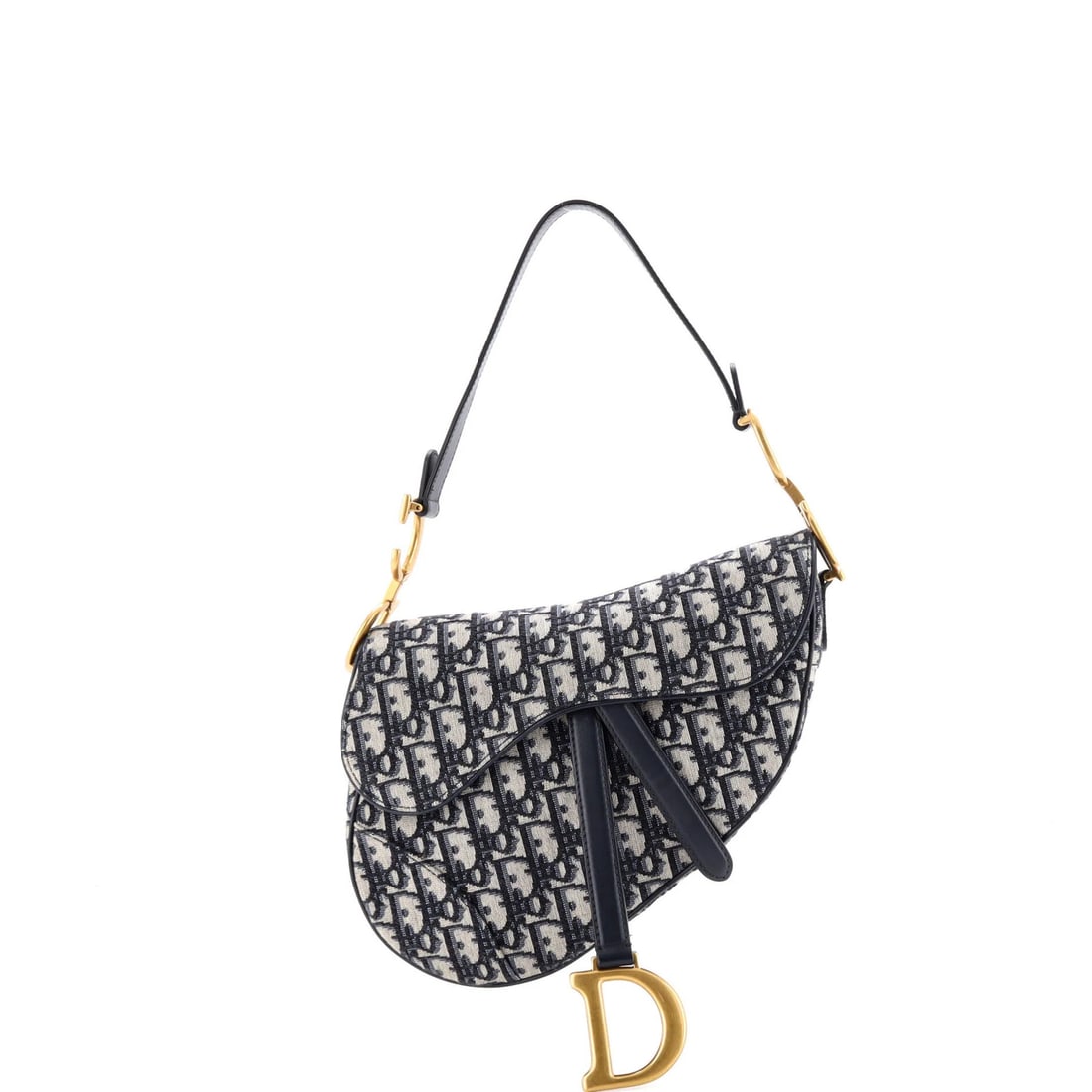 Canvas handbag saddle medium oblique Christian Dior: Canvas handbag saddle medium oblique Christian Dior Canvas handbag saddle medium oblique in blue, featuring the iconic Christian Dior design with clean lines and classic style. This medium-sized