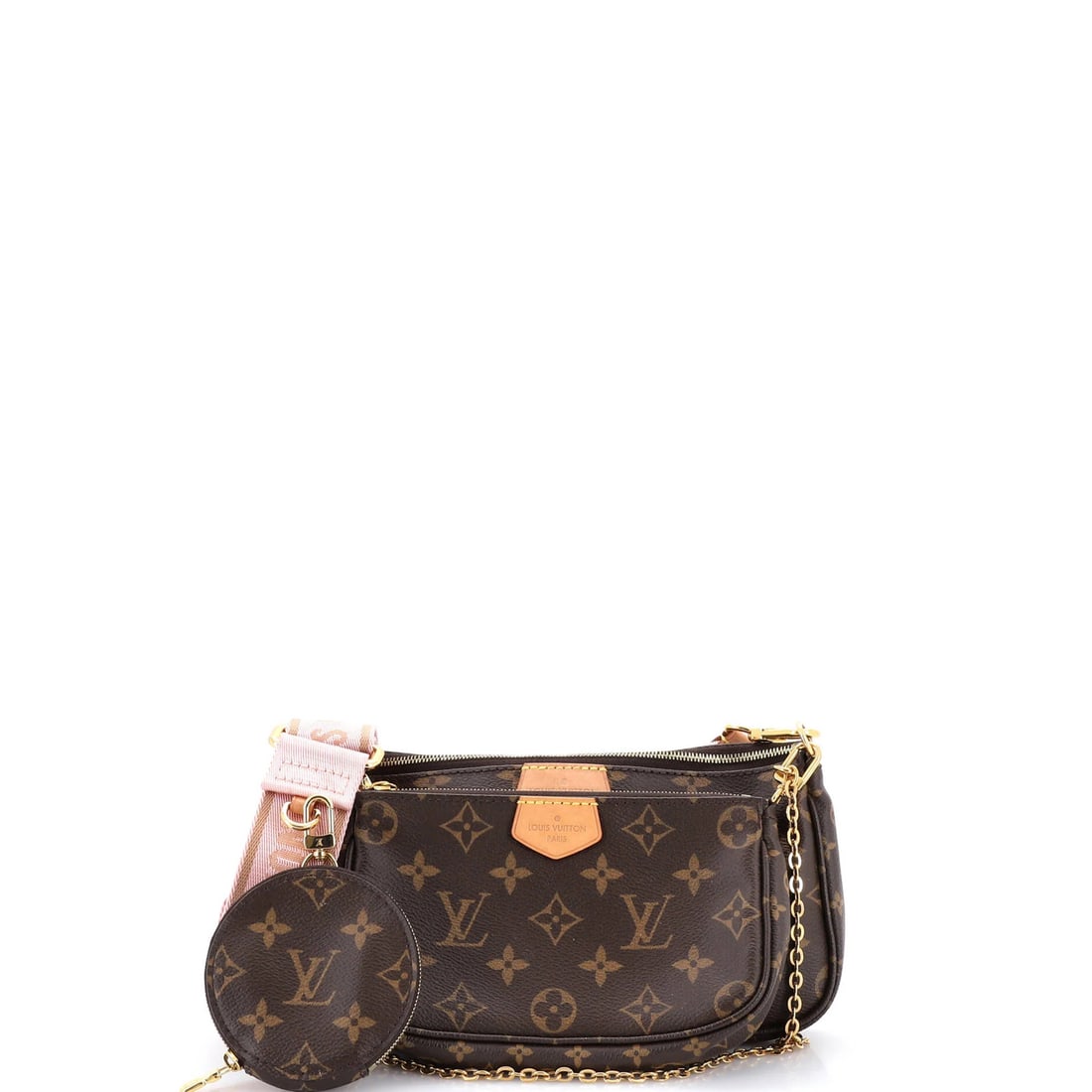 Canvas Monogram Pochette Accessoires Louis Vuitton: Canvas Monogram Pochette Accessoires Louis Vuitton Canvas Monogram Pochette Accessoires Louis Vuitton in Brown, featuring the iconic multi-monogram pattern and coated canvas exterior. This cross-body