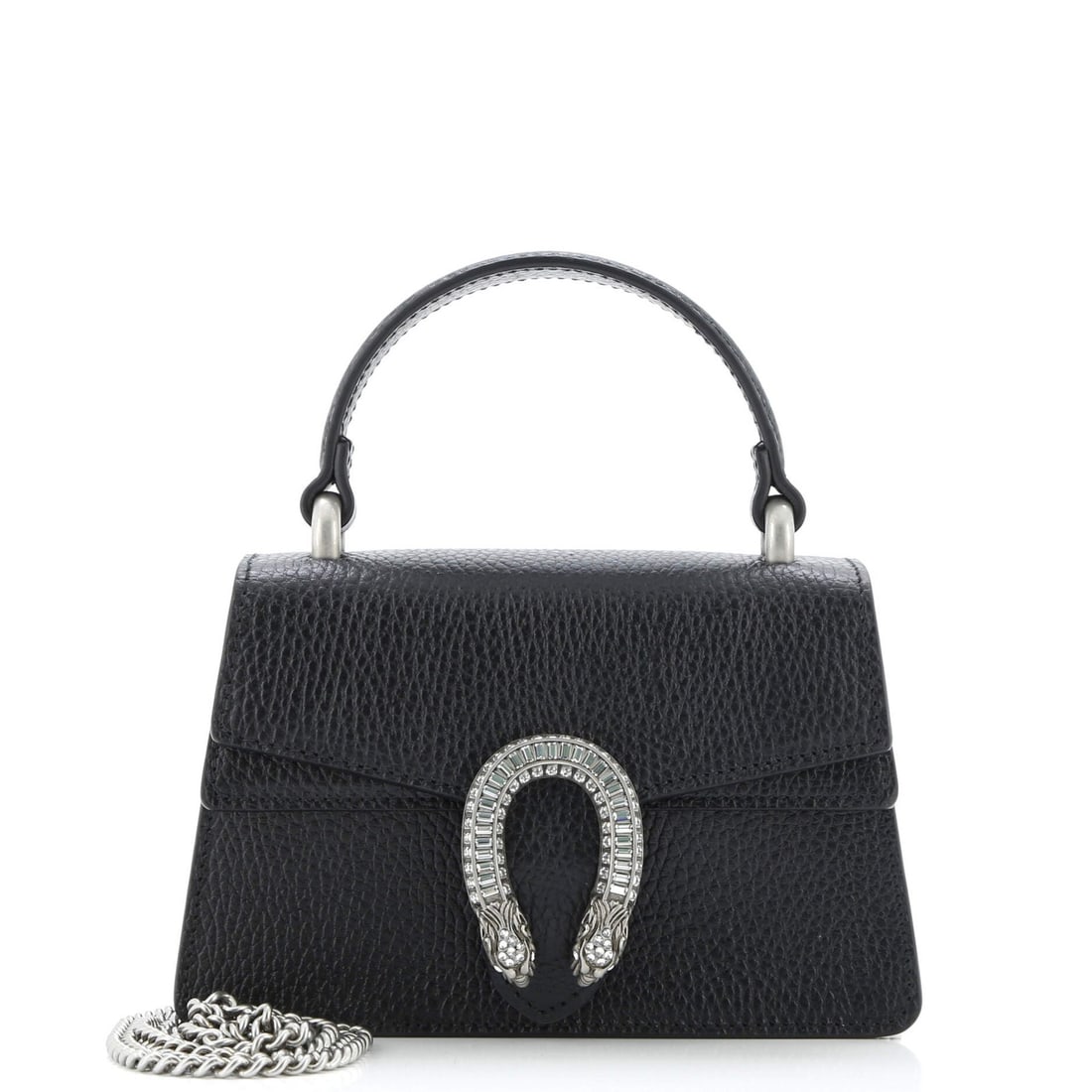 Mini top handle leather bag with crystals from Gucci Dionysus: Mini top handle leather bag with crystals from Gucci Dionysus Crystal-embellished leather and sleek design make this mini top handle bag from Gucci's Dionysus collection a stylish accessory.