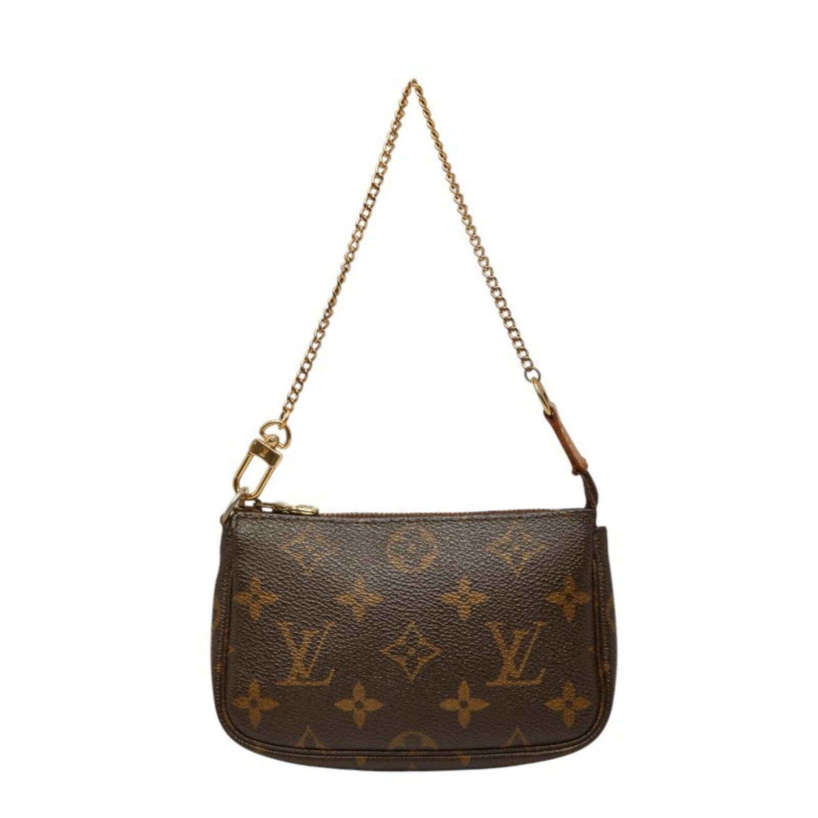 Vuitton Handbag Pochette Pvc Leather: Vuitton Handbag Pochette Pvc Leather Brown Vuitton Pochette with Pvc Leather and Zipper Closure. This used Louis Vuitton handbag features pvc leather, a zipper closure, and has some traces of usage