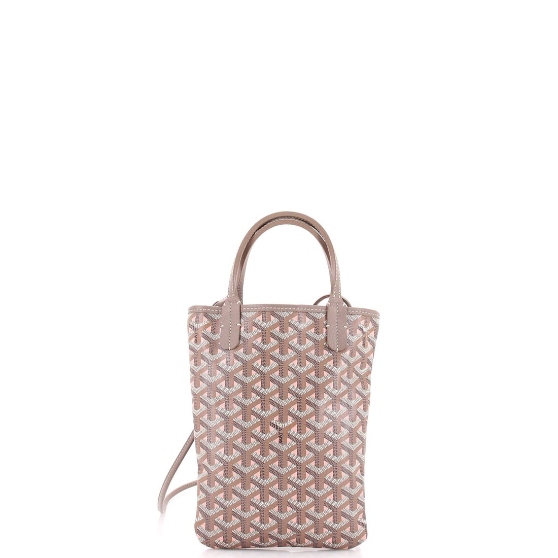Canvas Mini Coated Tote Claire Goyard Poitiers Voie: Canvas Mini Coated Tote Claire Goyard Poitiers Voie Canvas Mini Coated Tote Claire Goyard Poitiers Voie in Pink. This mini coated canvas tote features a signature pink exterior and interior, with