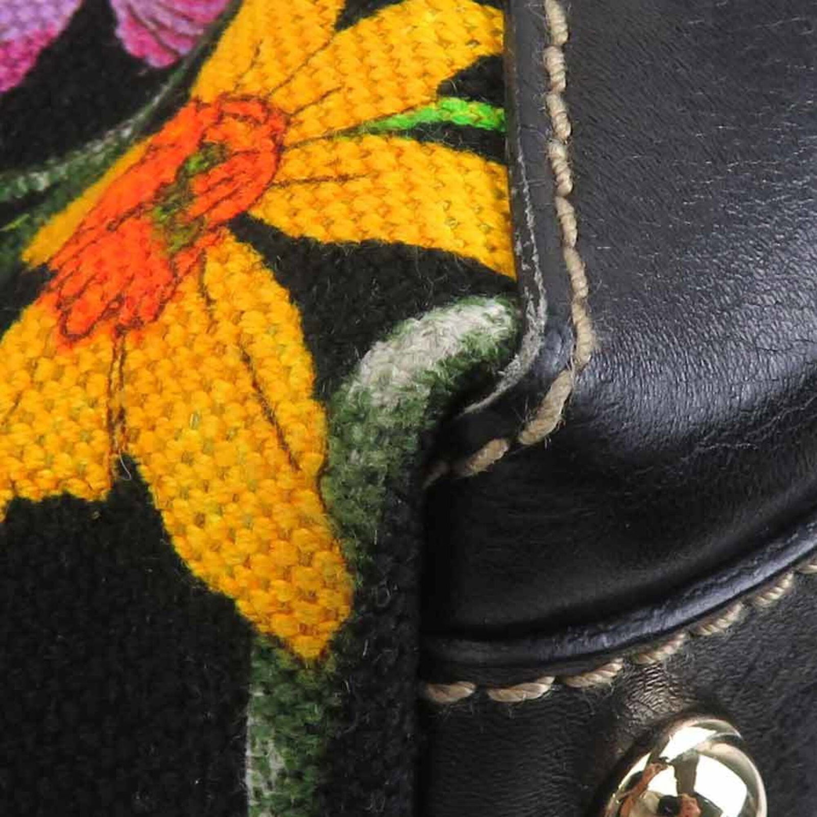 Canvas leather handbag - 6