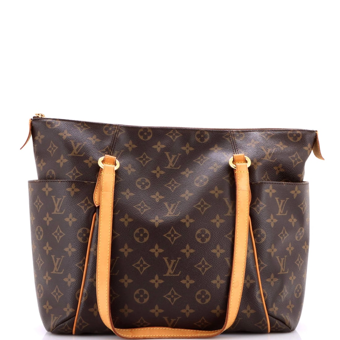 Monogram Canvas Handbag Louis Vuitton Totally: Monogram Canvas Handbag Louis Vuitton Totally Brown Monogram Canvas MM Louis Vuitton Totally Handbag. This classic shoulder bag features the iconic monogram canvas design, with scuffs, edge wear, and 