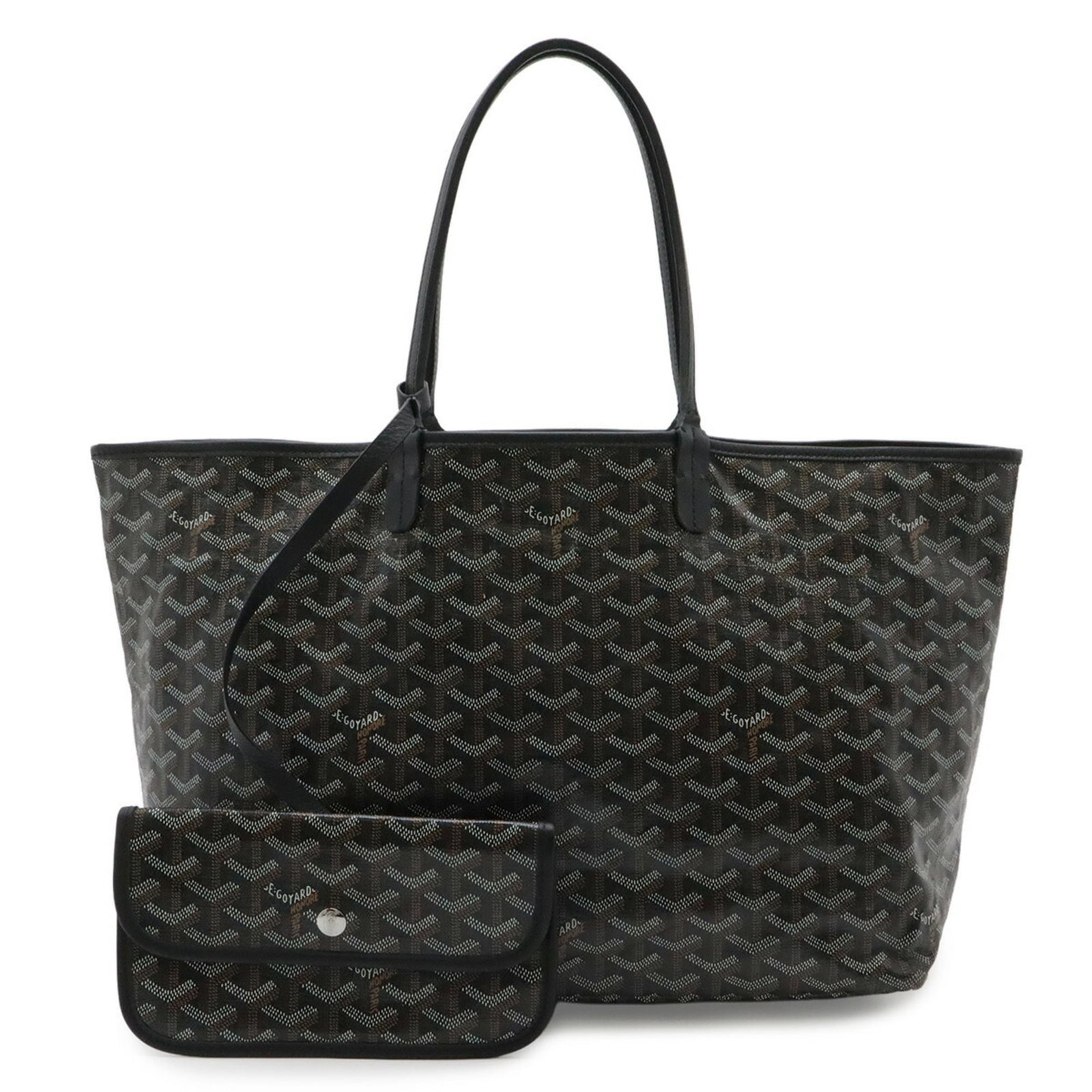 Goyard Shoulder Bag Tote Bag Coated Canvas Leather: Goyard Shoulder Bag Tote Bag Coated Canvas Leather Coated canvas and leather combine in this Goyard shoulder bag tote, offering a durable and stylish option for everyday use. The black, brown, or whit