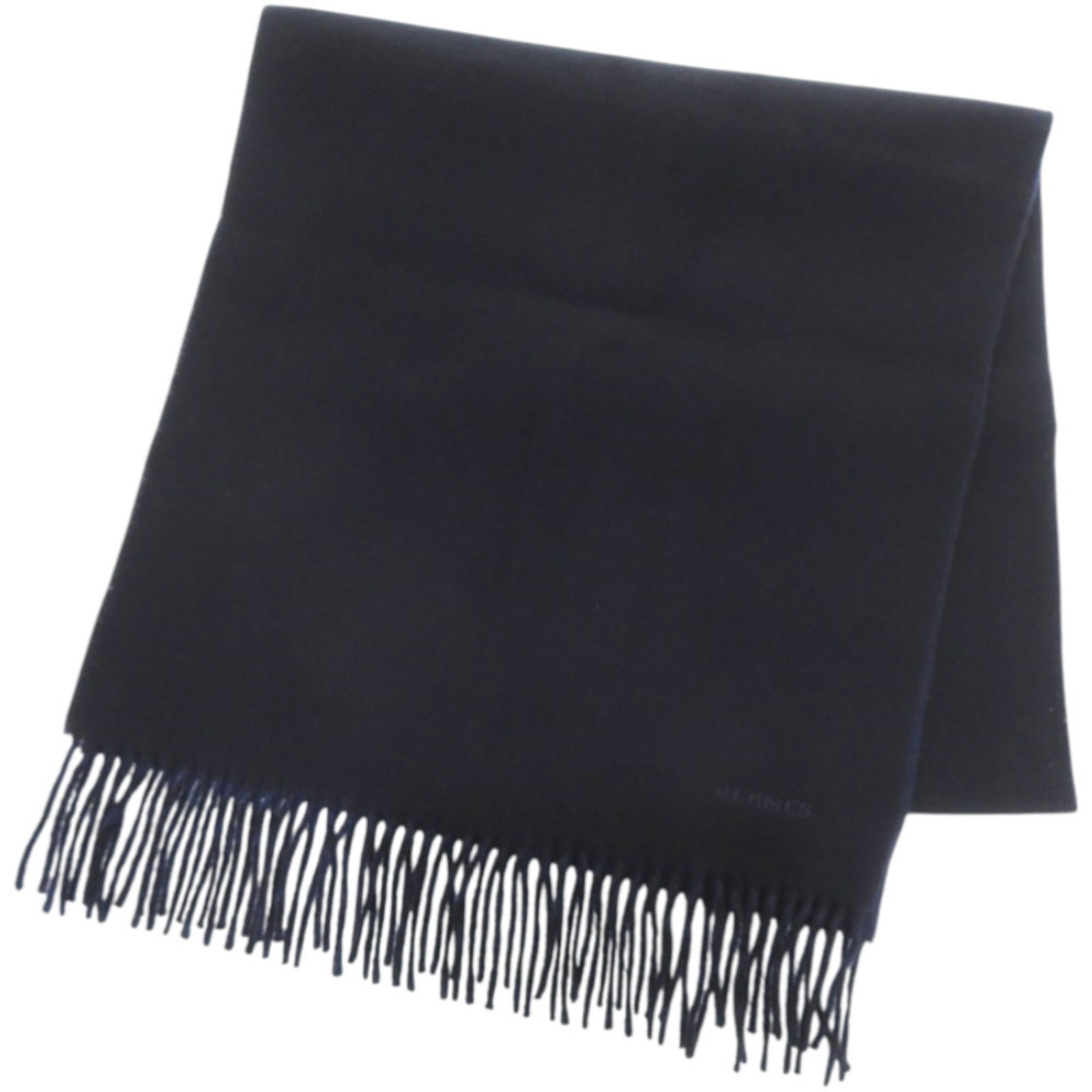 Hermes Stole Cashmere: Hermes Stole Cashmere Navy cashmere stole from the renowned French fashion house Hermes, measuring 1.62m x 40cm in size. This opened item boasts a luxurious material that exudes elegance and sophistic