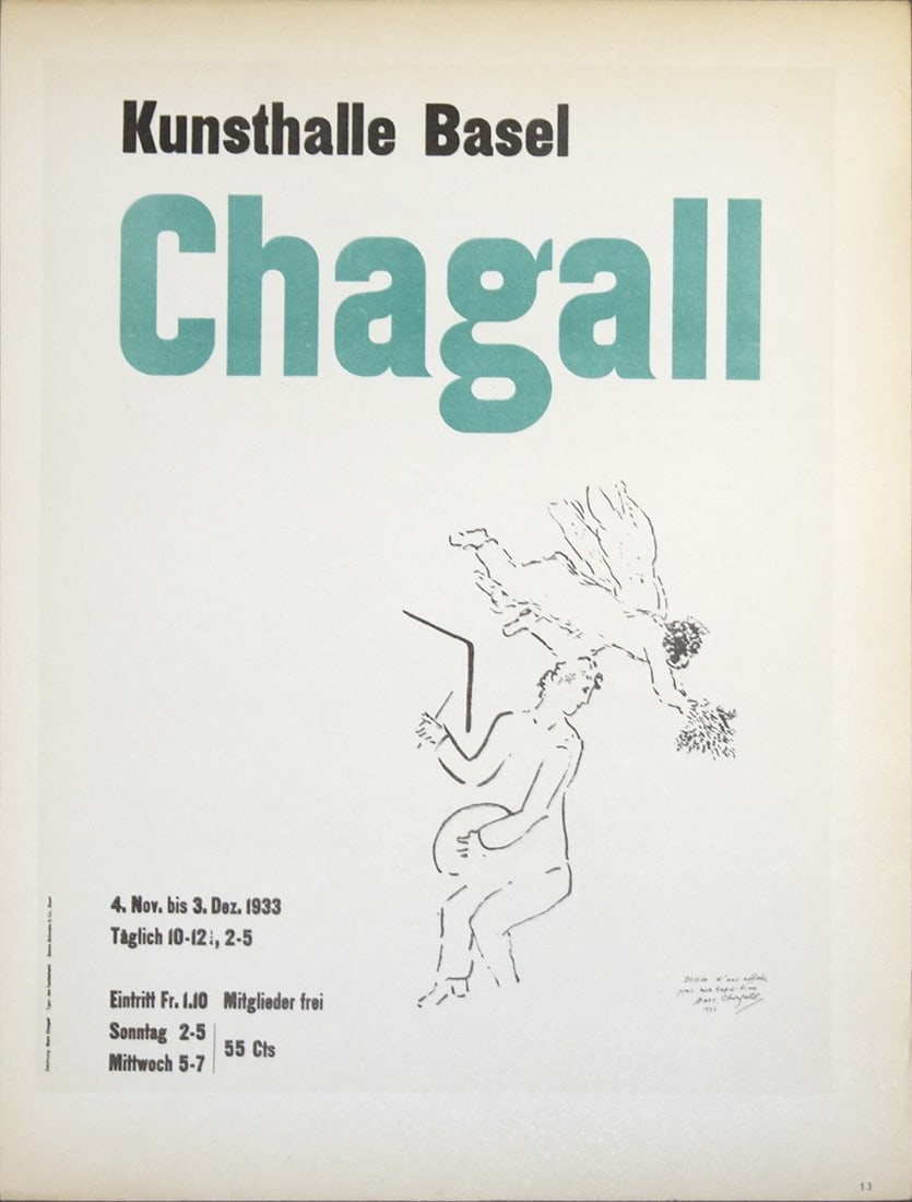 Kunsthalle Basel 1959 white lithograph modernism marc chagall 12.5" x 9.25: Kunsthalle Basel 1959 white lithograph modernism marc chagall 12.5" x 9.25 Item Specifics: Artist: Marc Chagall Brand: Chagall Marc Exact Year: 1959 Height: 12.5 Item Height: 12.5 Item Width: 9.25 Sty
