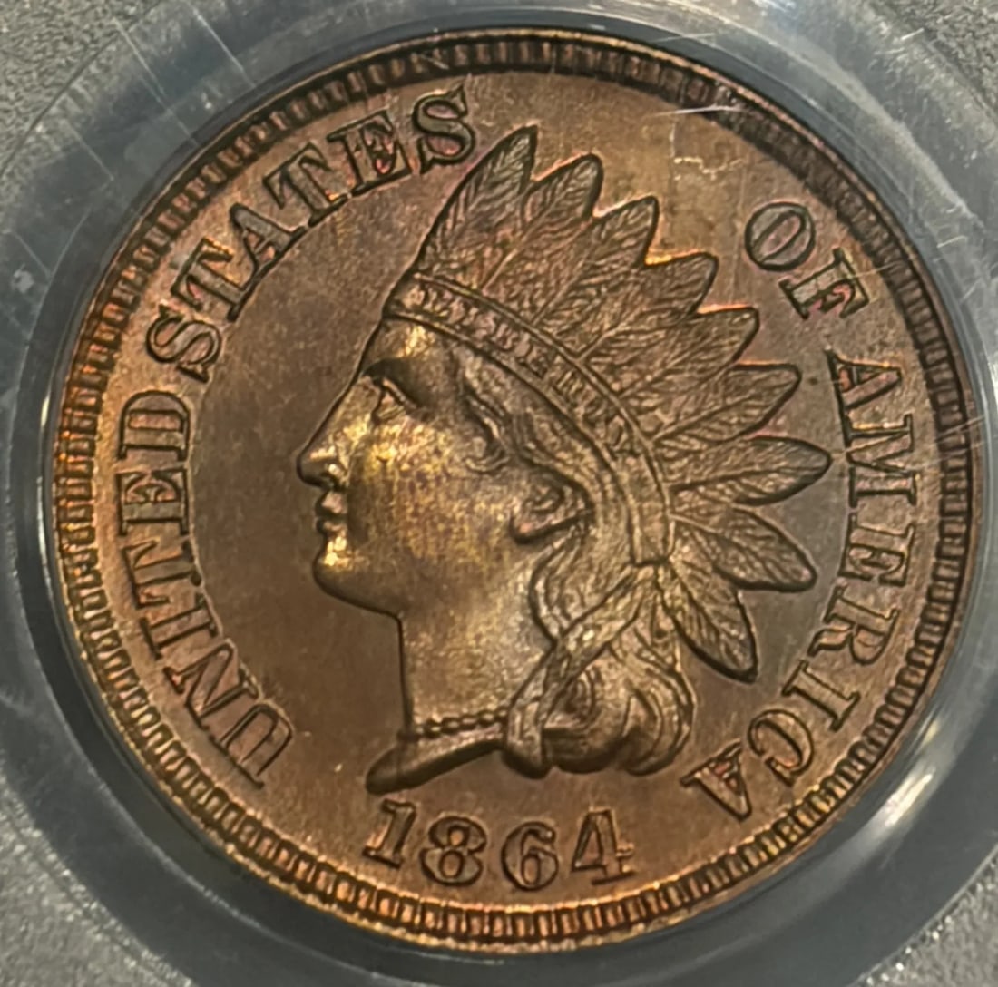 1864 PROOF INDIAN CENT PCGS PR64 RED - 2