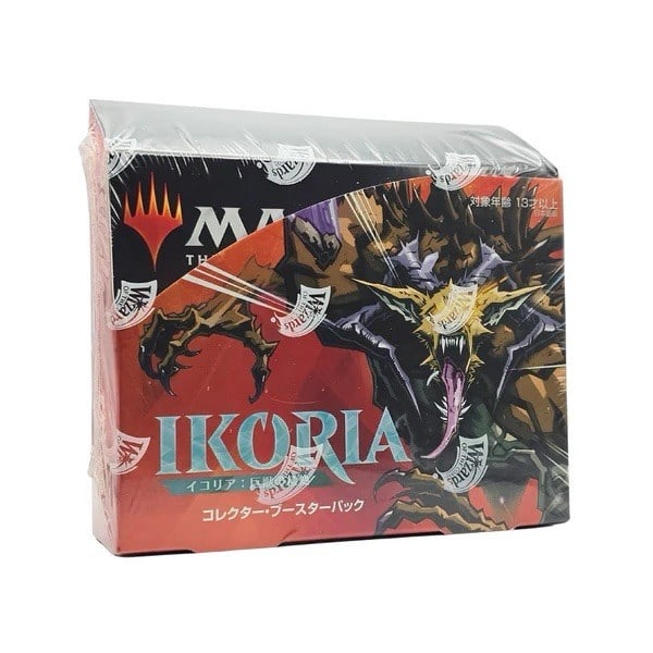 MAGIC THE GATHERING IKORIA LAIR OF BEHEMOTHS JAPANESE SEALED BOOSTER BOX: MAGIC THE GATHERING IKORIA LAIR OF BEHEMOTHS JAPANESE SEALED BOOSTER BOX Sealed Japanese booster box from the Magic: The Gathering set Ikoria: Lair of Behemoths, featuring a unique and exciting