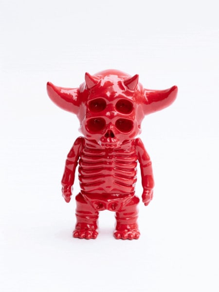 Kazumichi Maruoka Signed Ceramic Sculpture Red Death Doll Kiribako (1 of 2)