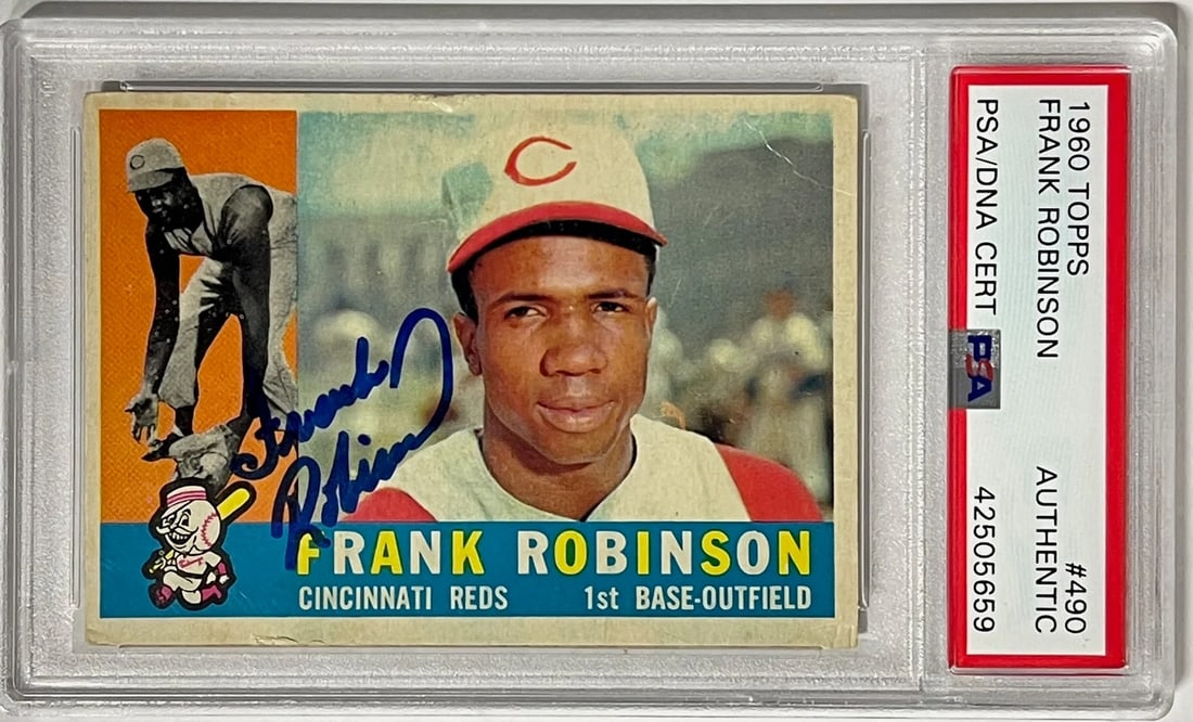 Autographed PSA Frank Robinson Card Topps #490: Autographed PSA Frank Robinson Card Topps #490 Item Specifics: Brand: PSA/DNA Frank Robinson Autographed 1960 Topps Card #490 Product Disclaimer: Not affiliated with any team or league. Signatures