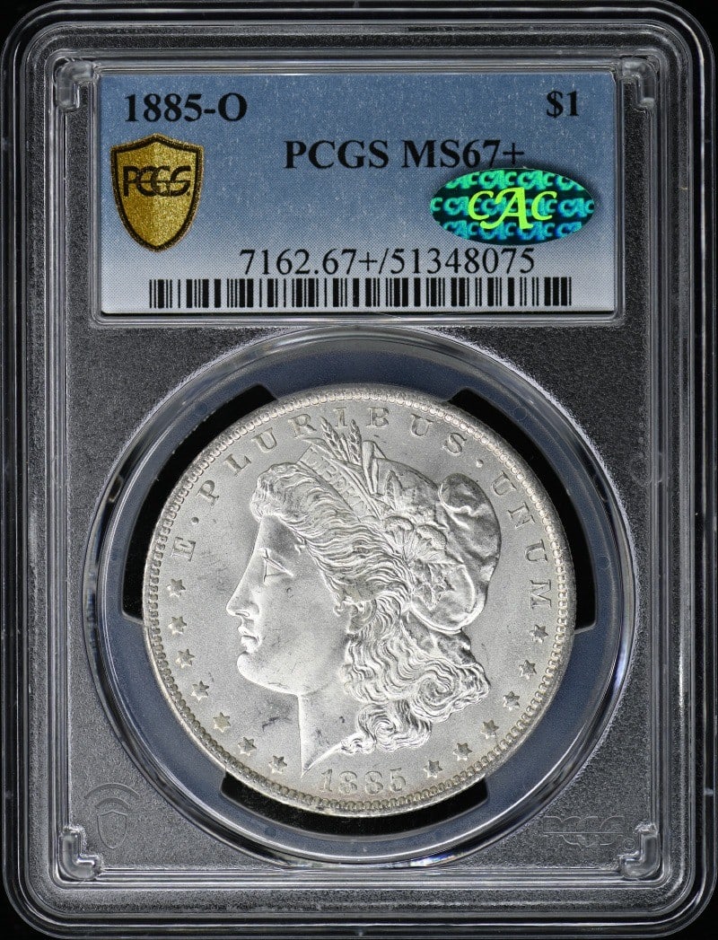 $1 Morgan Dollar MS67+ CAC PCGS 1885-O (1 of 3)