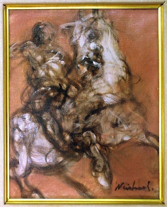 Claude Weisbuch - Original Artwork, Framed, Signed, Authentic "Hourse" - 2