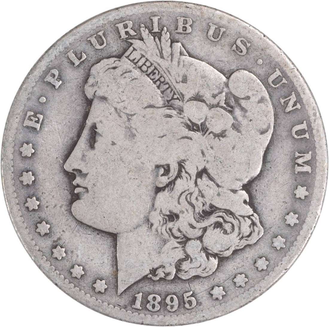 1895-S Morgan Silver Dollar VG Uncertified: 1895-S Morgan Silver Dollar VG Uncertified The 1895-S Morgan Silver Dollar is a circulated coin with a rich history, featuring George T. Morgan's iconic design and a reeded edge. Made from 90% silver