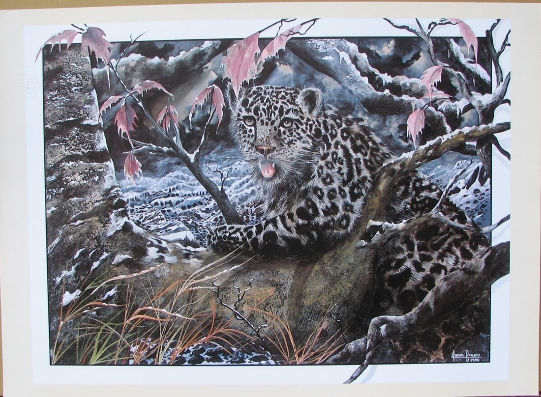 Jason Denaro Original Lithograph Leopard Print Unframed (1 of 3)