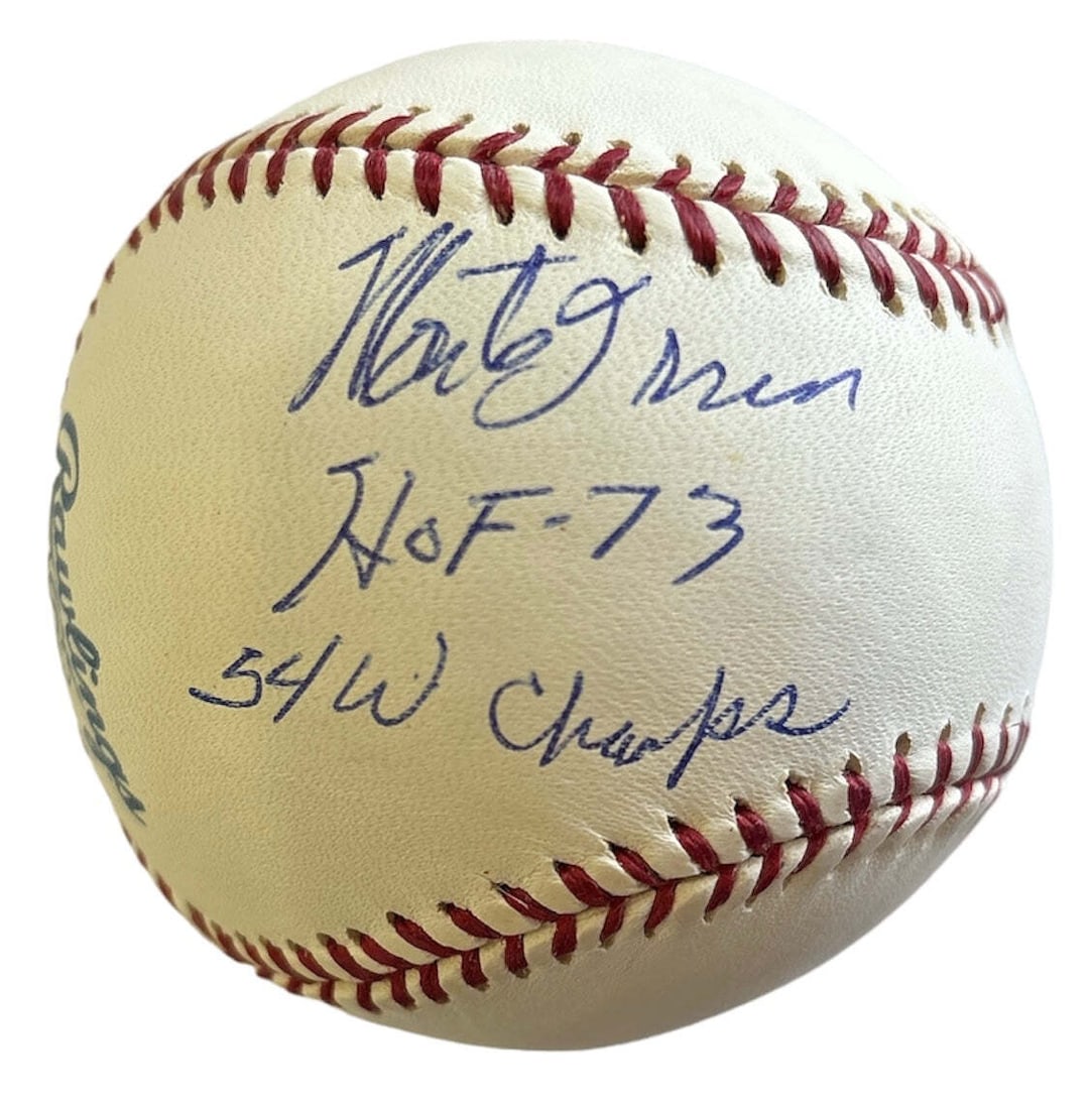Monte Irvin Autographed Official Major League Baseball: Monte Irvin Autographed Official Major League Baseball Item Specifics: Monte Merill Irvin Autographed Baseball Signed in blue pen across the front of an official Major League baseball Inscription read