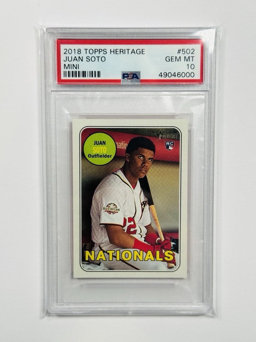 2018 TOPPS HERITAGE JUAN SOTO MINI #502 ROOKIE PSA 10 (1 of 2)