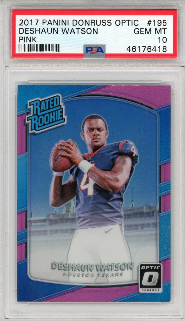 Deshaun Watson 2017 Panini Donruss Optic Pink Prizm Rookie Card #195 (PSA 10) (1 of 2)