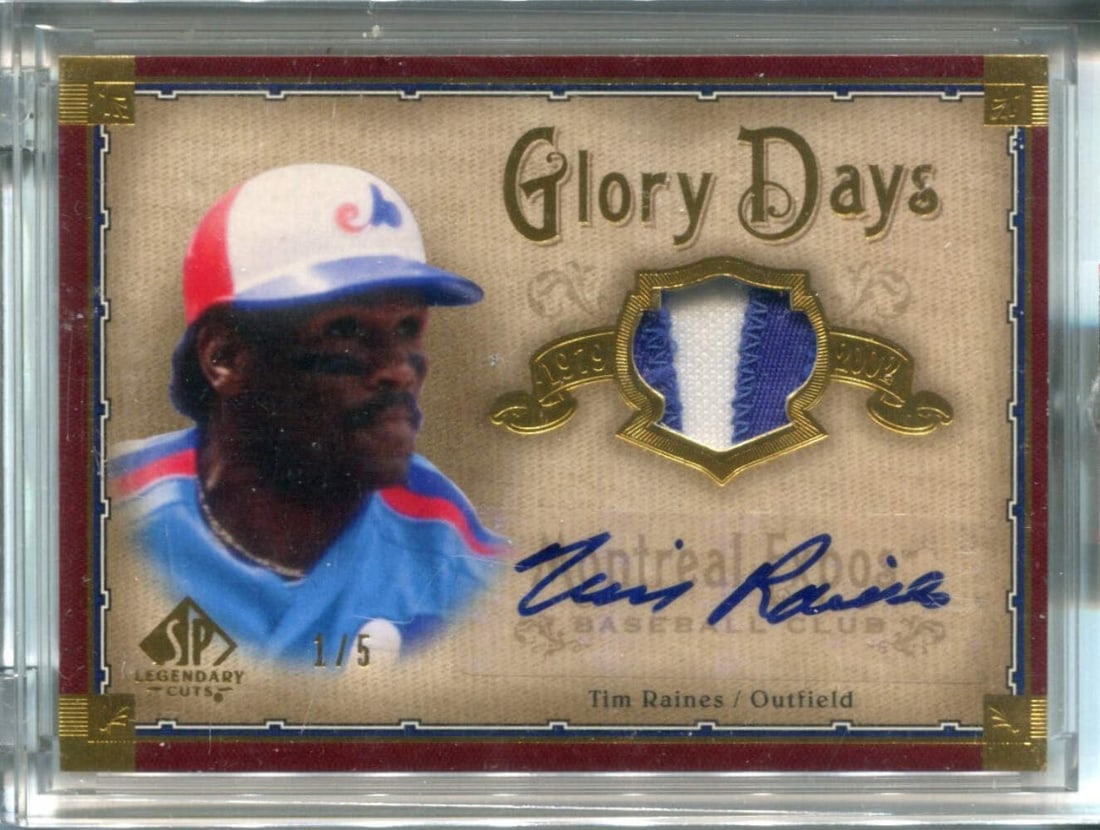 SP Legendary Cuts Autographed Card #GDTR/ 5 Tim Raines 2005 Upper Deck (1 of 2)