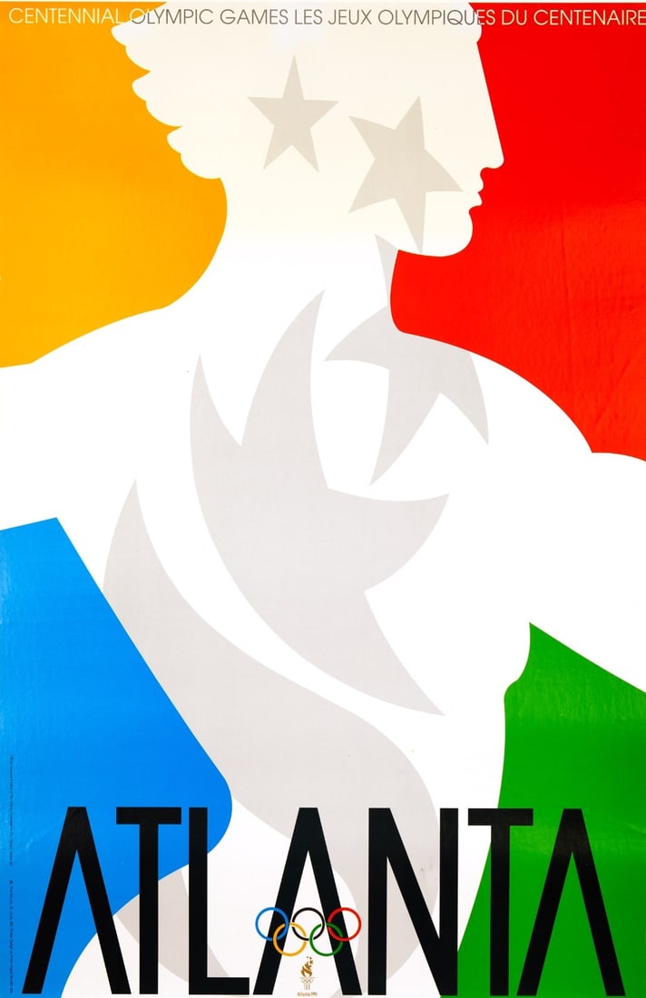 Atlanta Olympics Official Poster, Primo Angeli, 1996 Official Poster On Linen (1 of 4)